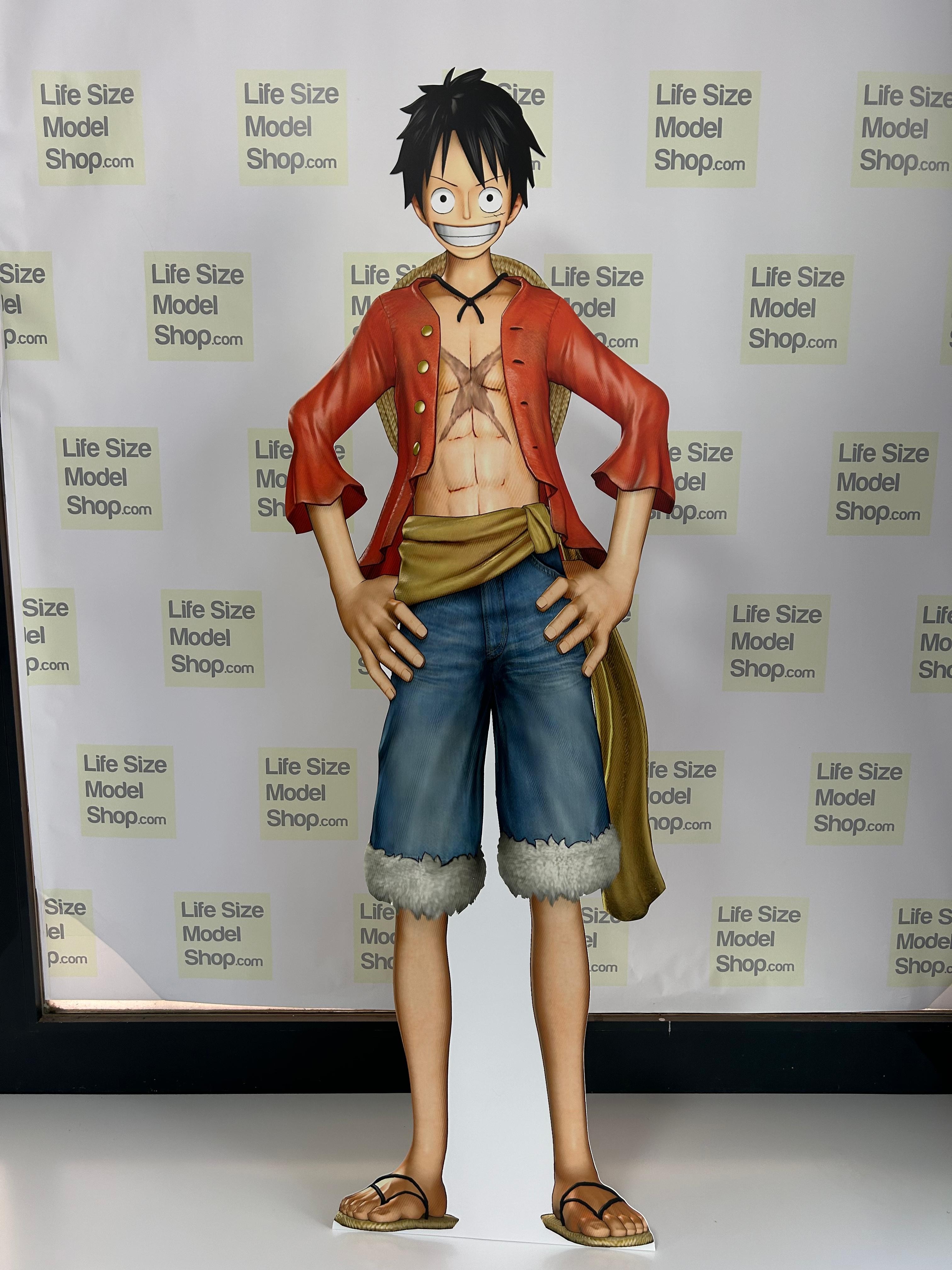 Maqueta de figura de anime de Luffy Naki Gear 5 de tamaño real de cartón recortado de plástico