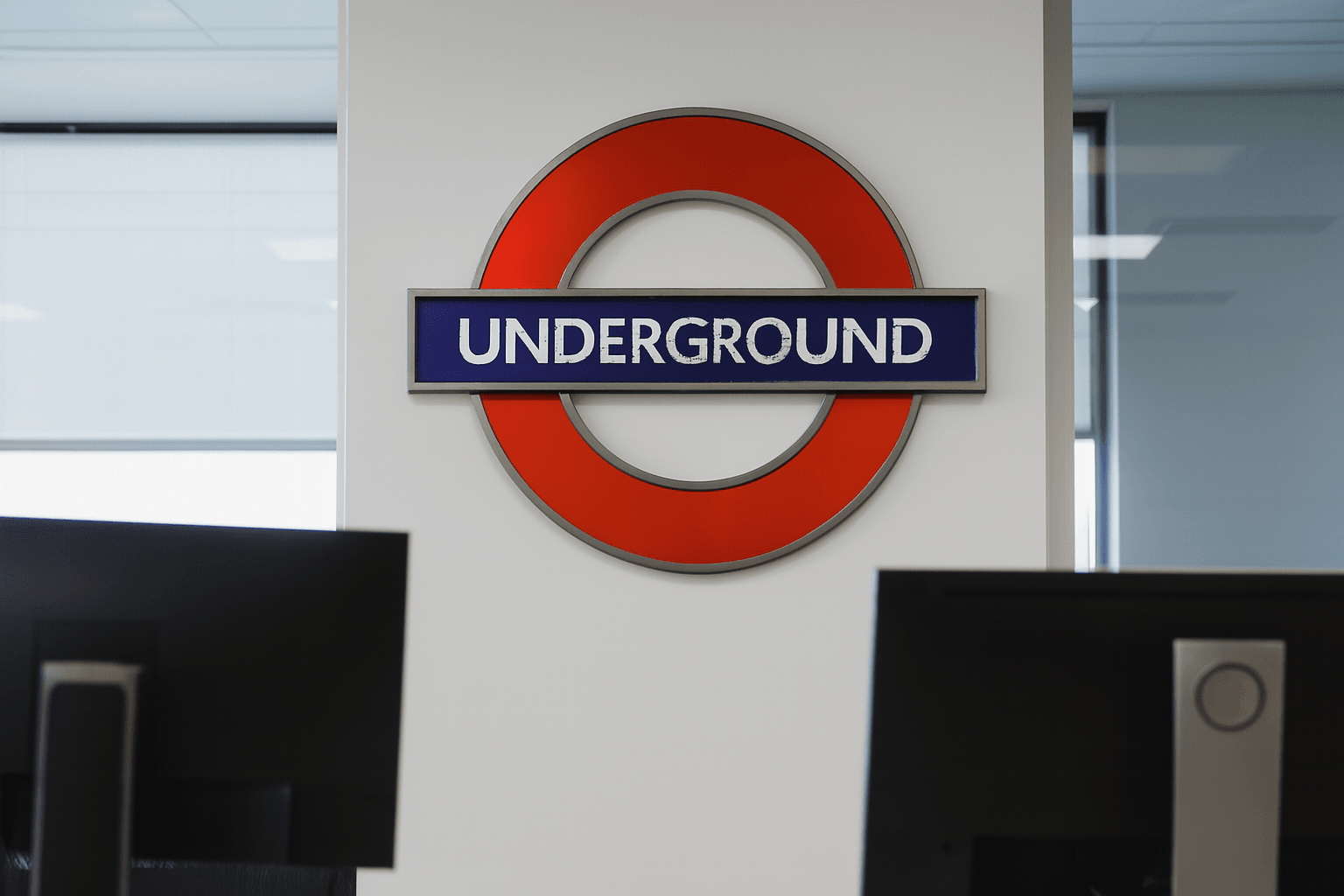 London Underground's iconic "UNDERGROUND" Logo 5mm PVC Plastic Cutout Decor UNDERGROUND Decor Sign