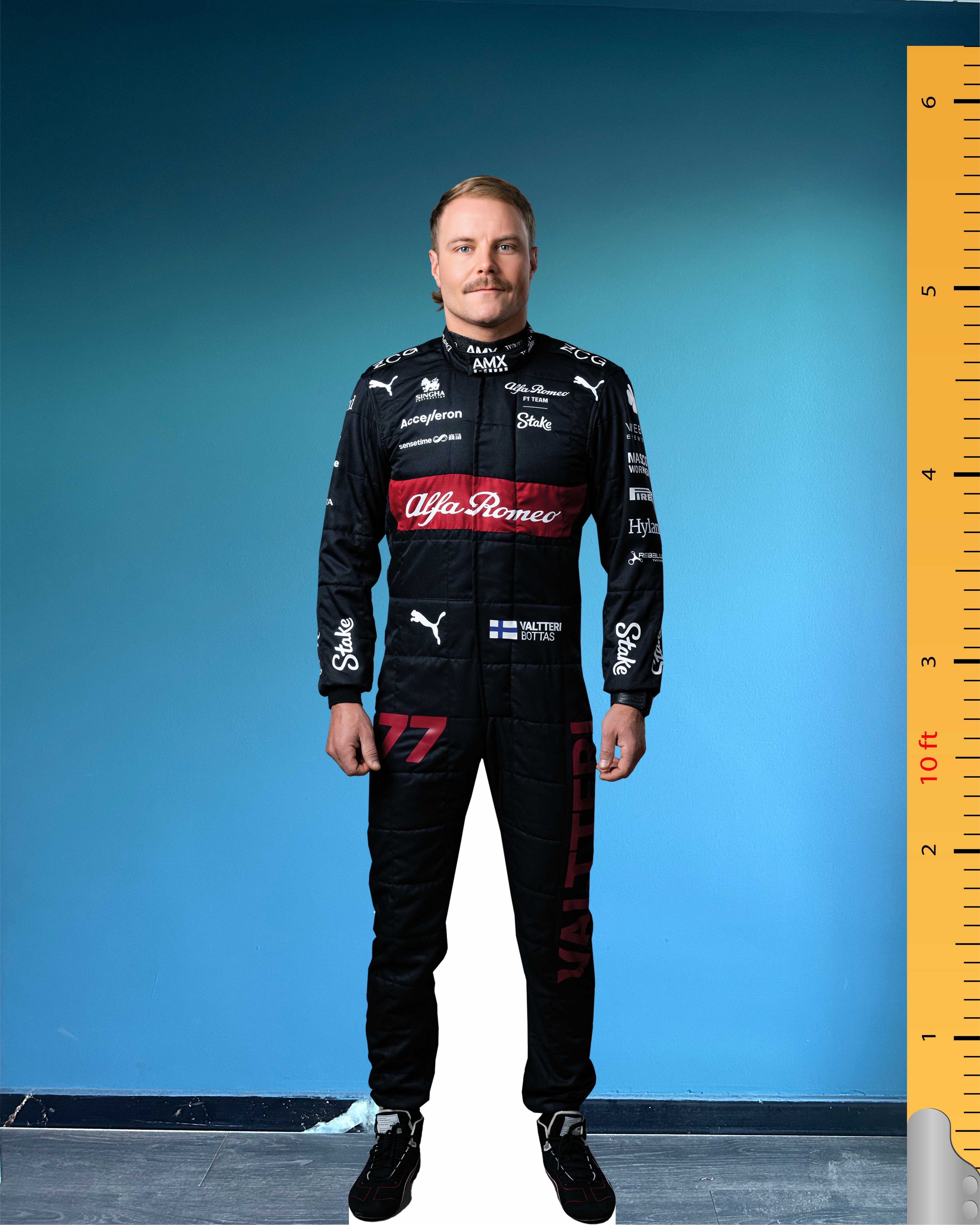 Valtteri Bottas Cardboard Cutout Model Life Size Plastic Standee Model Alfa Romeo F1 Team