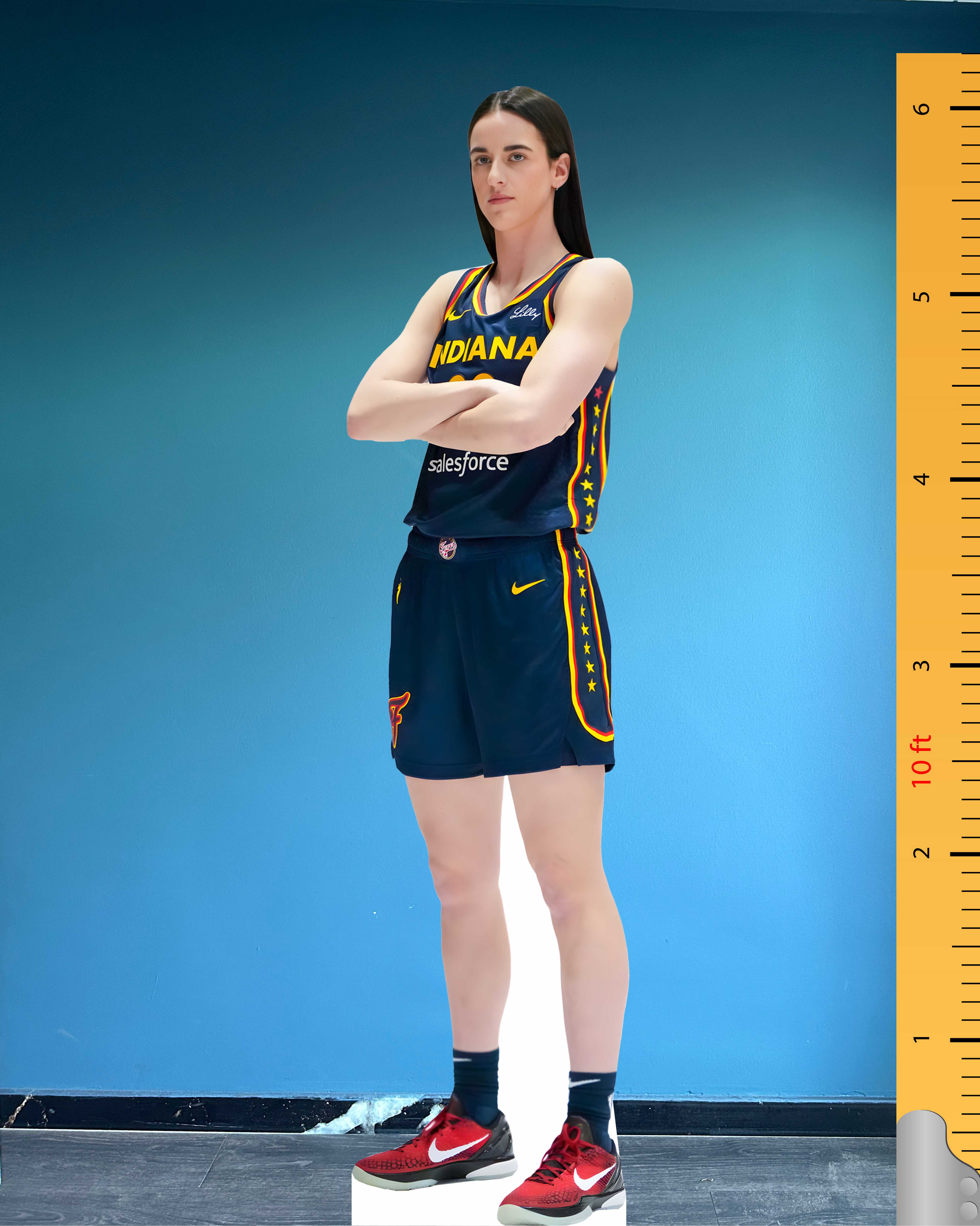 Caitlin Clark modelo de papelão recortado Indiana Fever Jersey modelo de plástico recortado em tamanho real