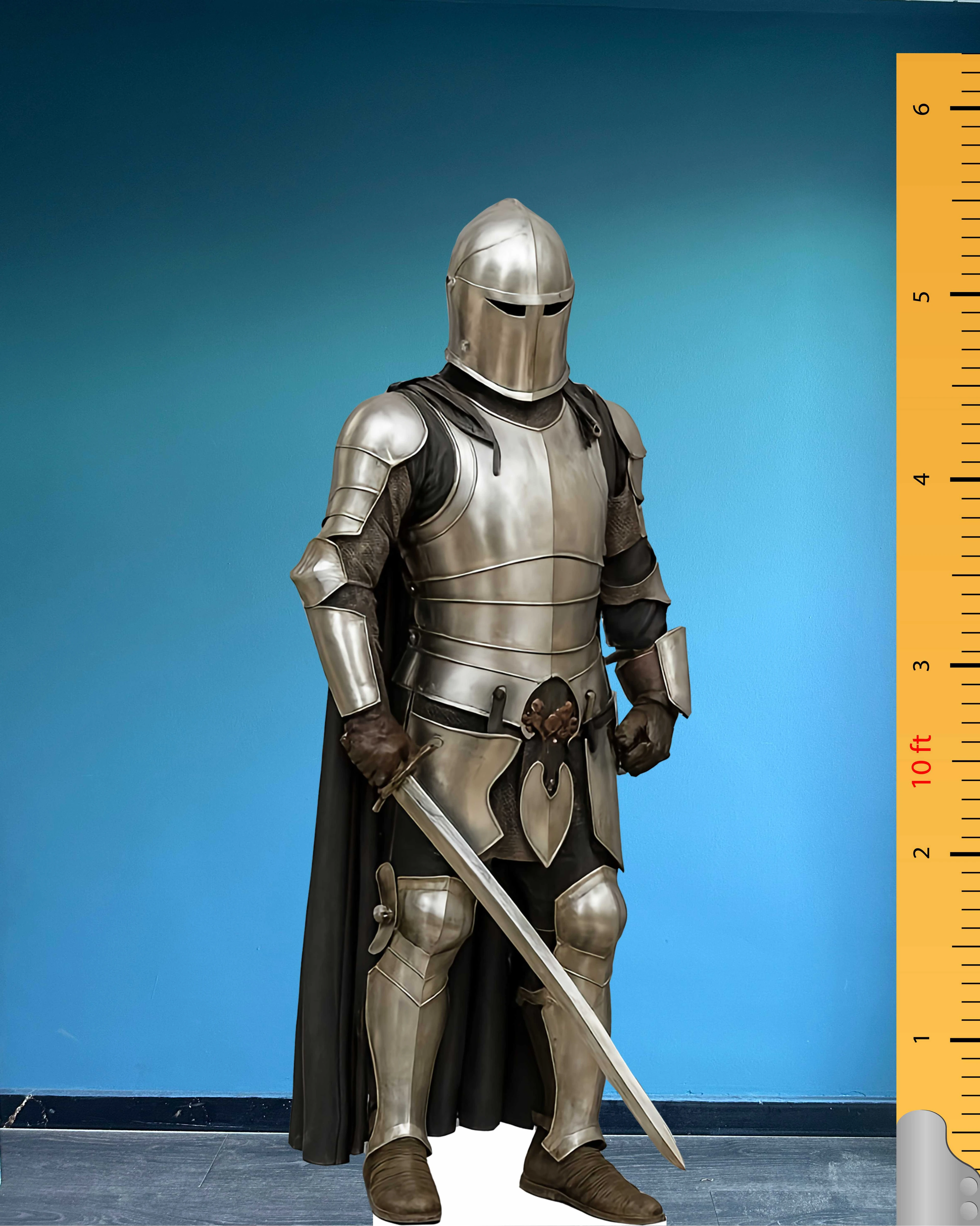 🛡️ Średniowieczny Rycerz z Tektury w Naturalnej Wielkości – Edycja Bohatera w Zbroi