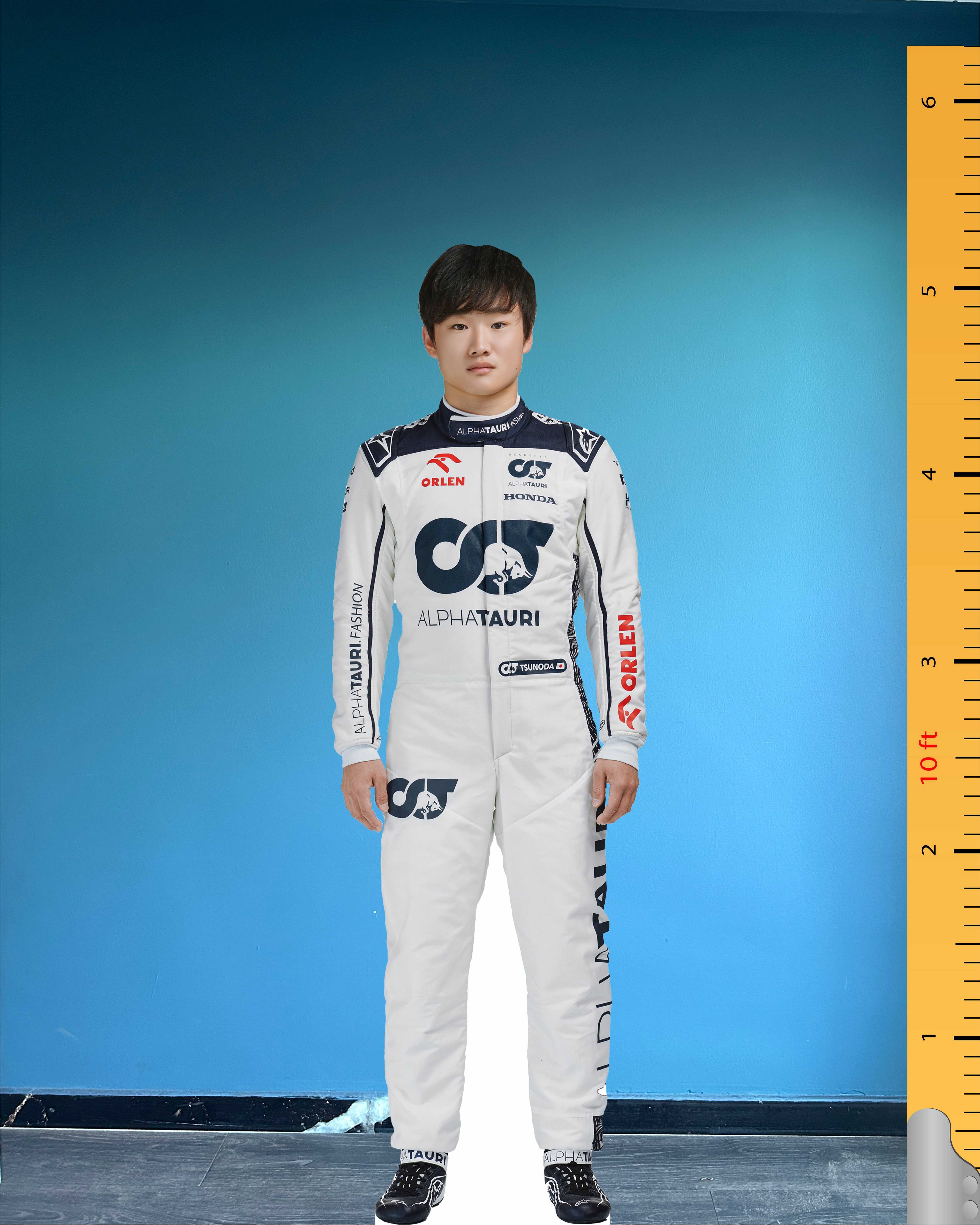 Yuki Tsunoda Cardboard Cutout Model Life Size Plastic Standee Model Japanese Racing Driver F1