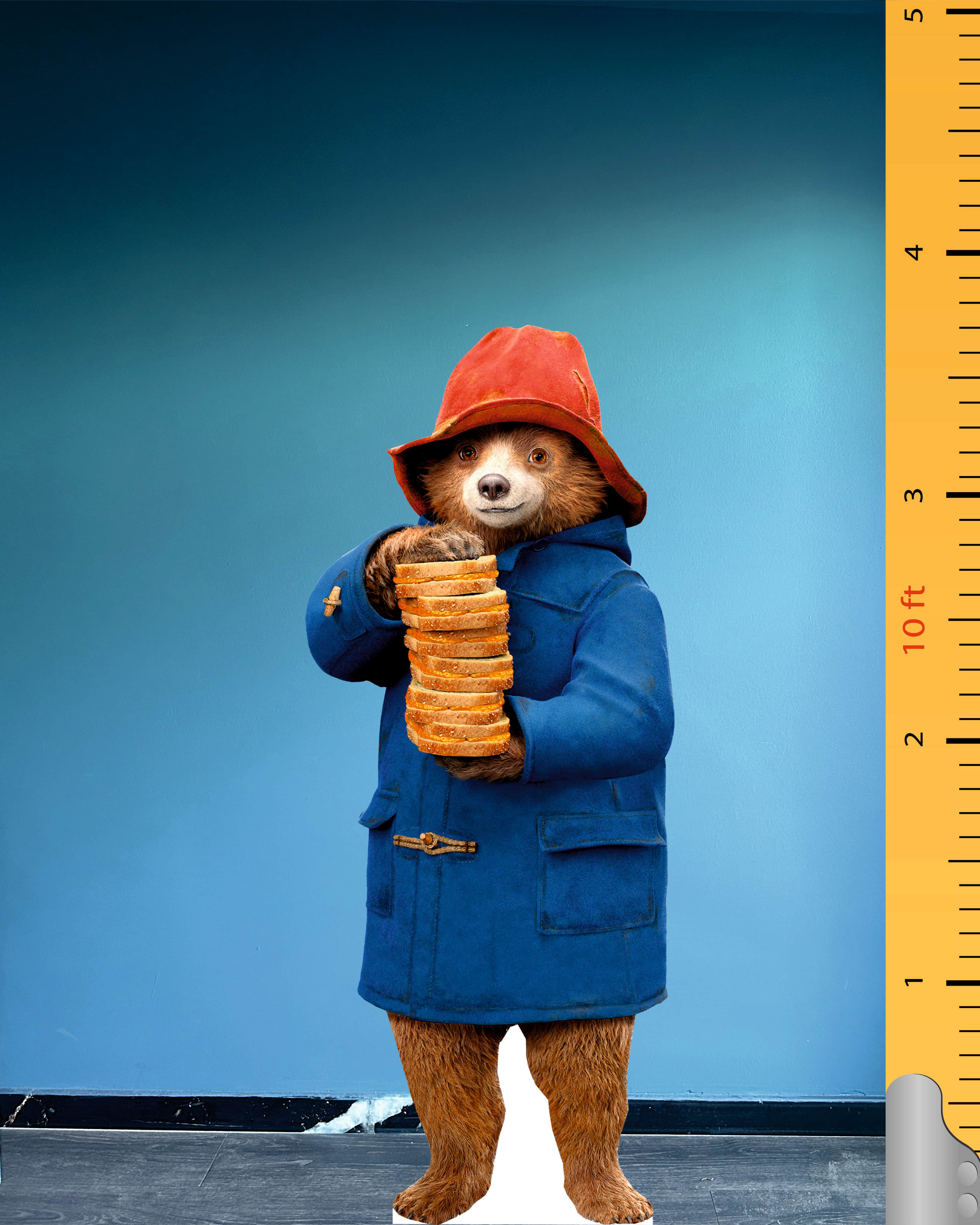 Figura de cartón recortada de Paddington, personaje ficticio, oso Paddington, figura de plástico.