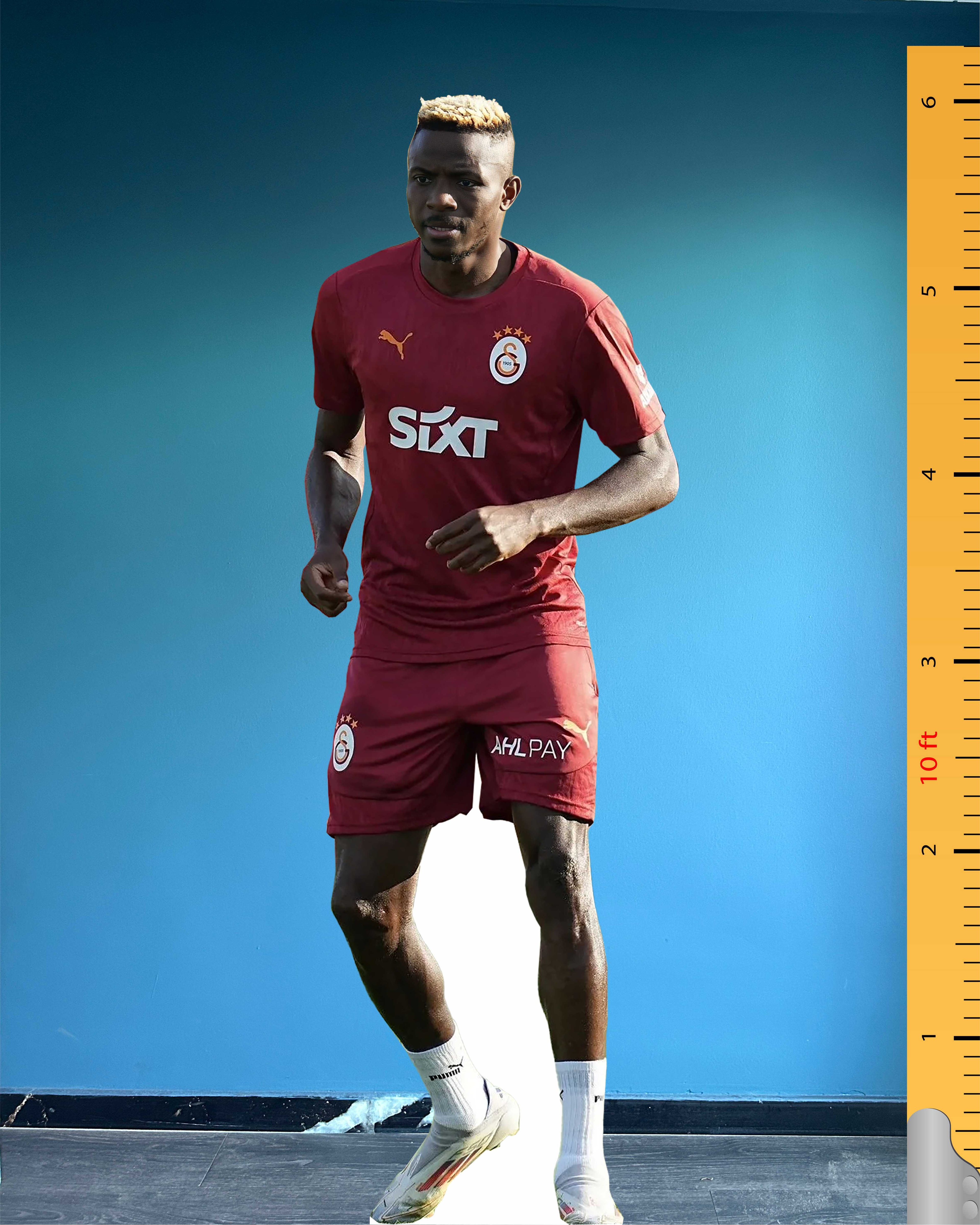Victor Osimhen Tekturowy model wycinany w naturalnej wielkości z plastikową podstawką Victor James Osimhen