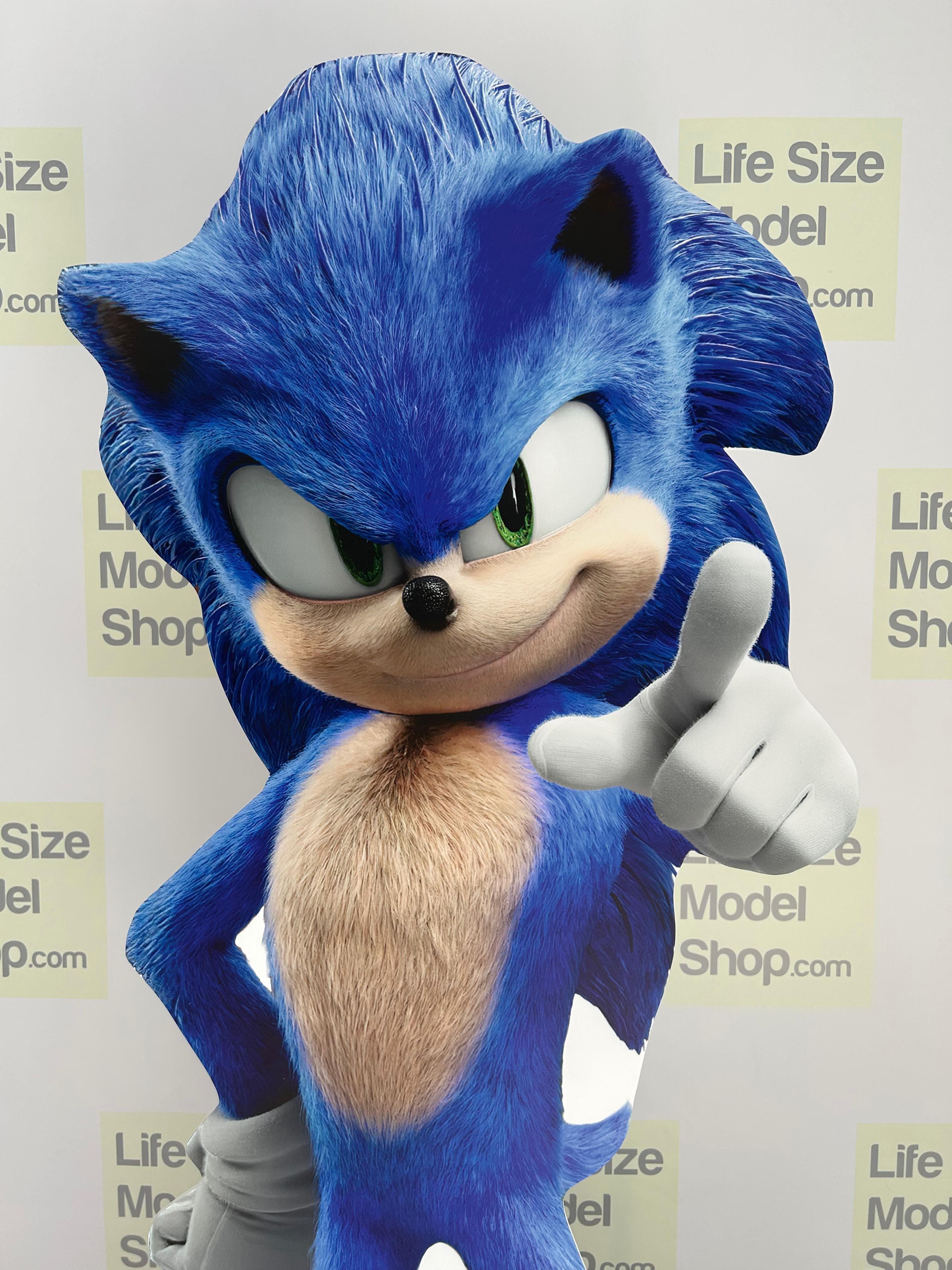 Modelo de recorte de papelão do Sonic, boneco do personagem Sonic the Hedgehog