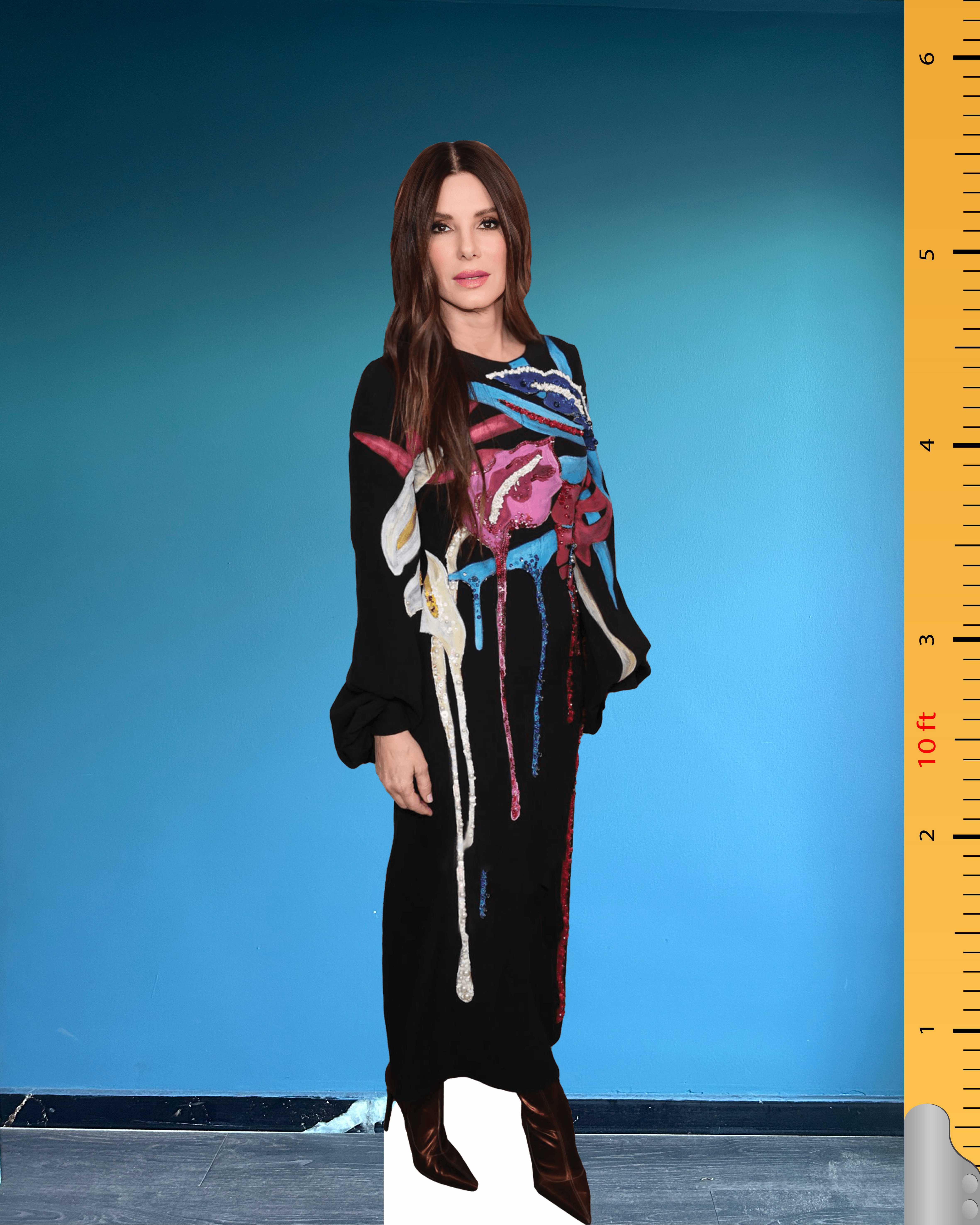 🎬 Sandra Bullock Life-Size Cardboard Cutout – American-German Actor Standee for Events, Displays & Collectors