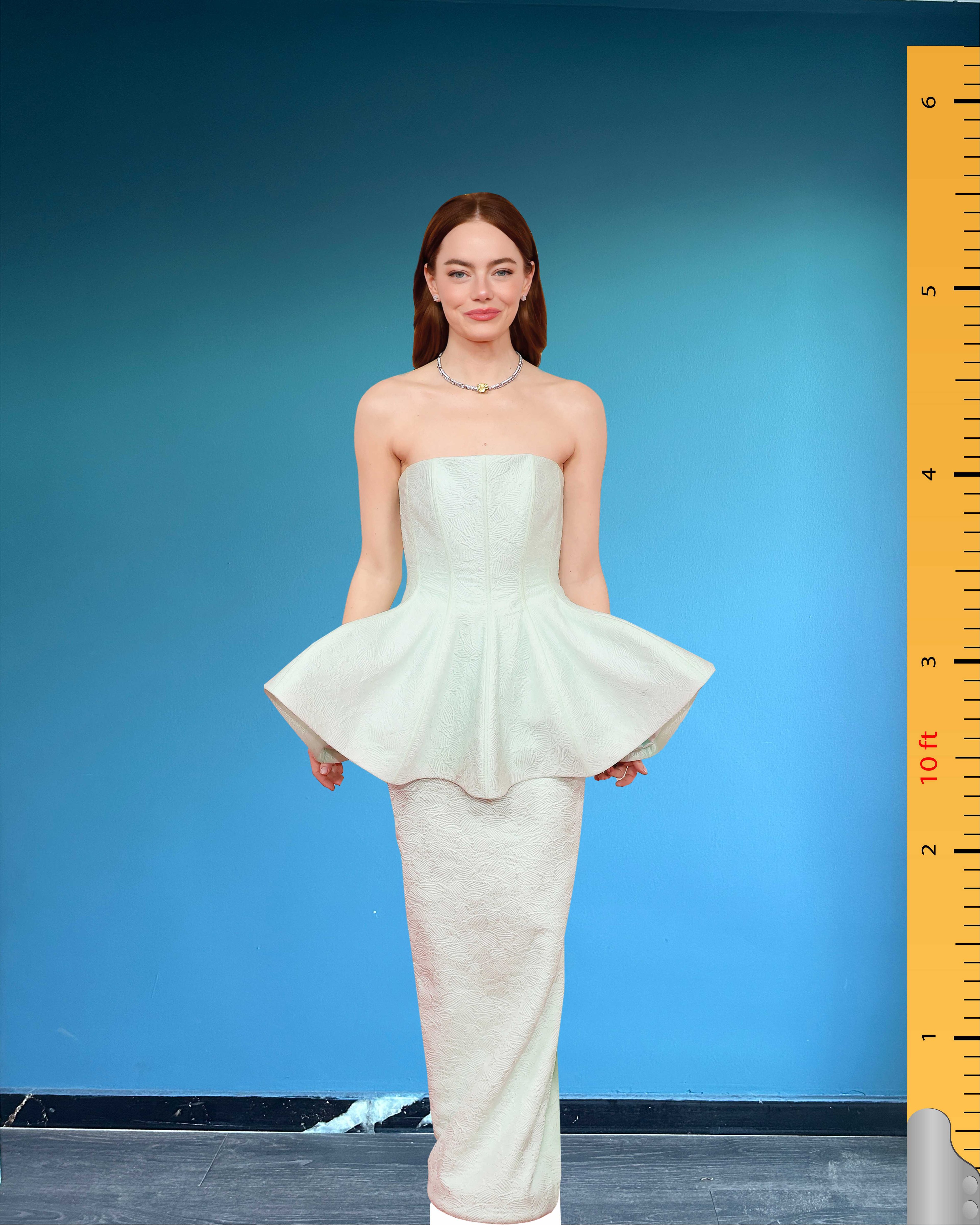 Modello di sagoma di cartone di Emma Stone, modello di plastica a grandezza naturale di Emily Jean Stone