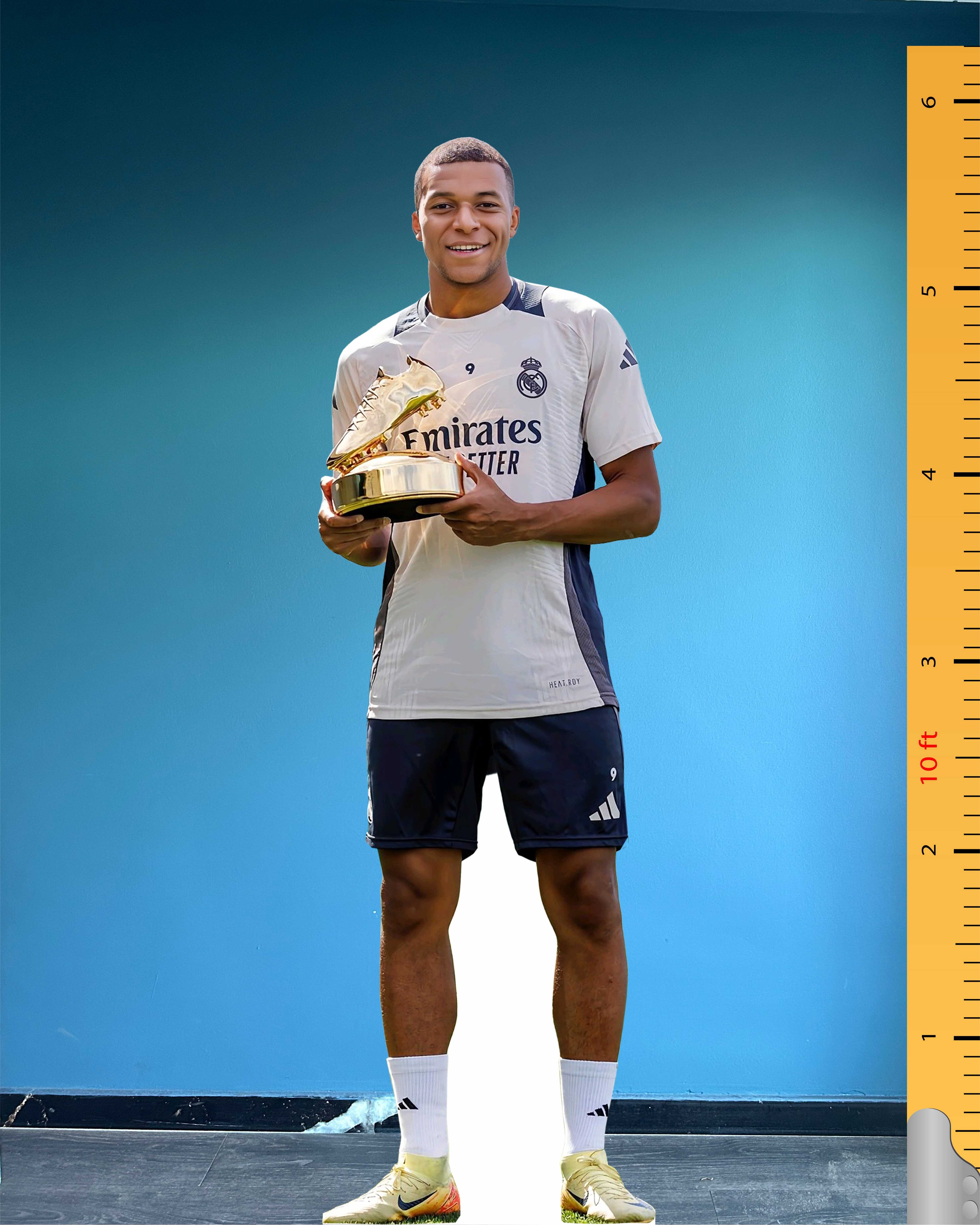 Kylian Mbappé Cardboard Cutout Model Life Size Cutout Plastic Standee Golden Boot 2025