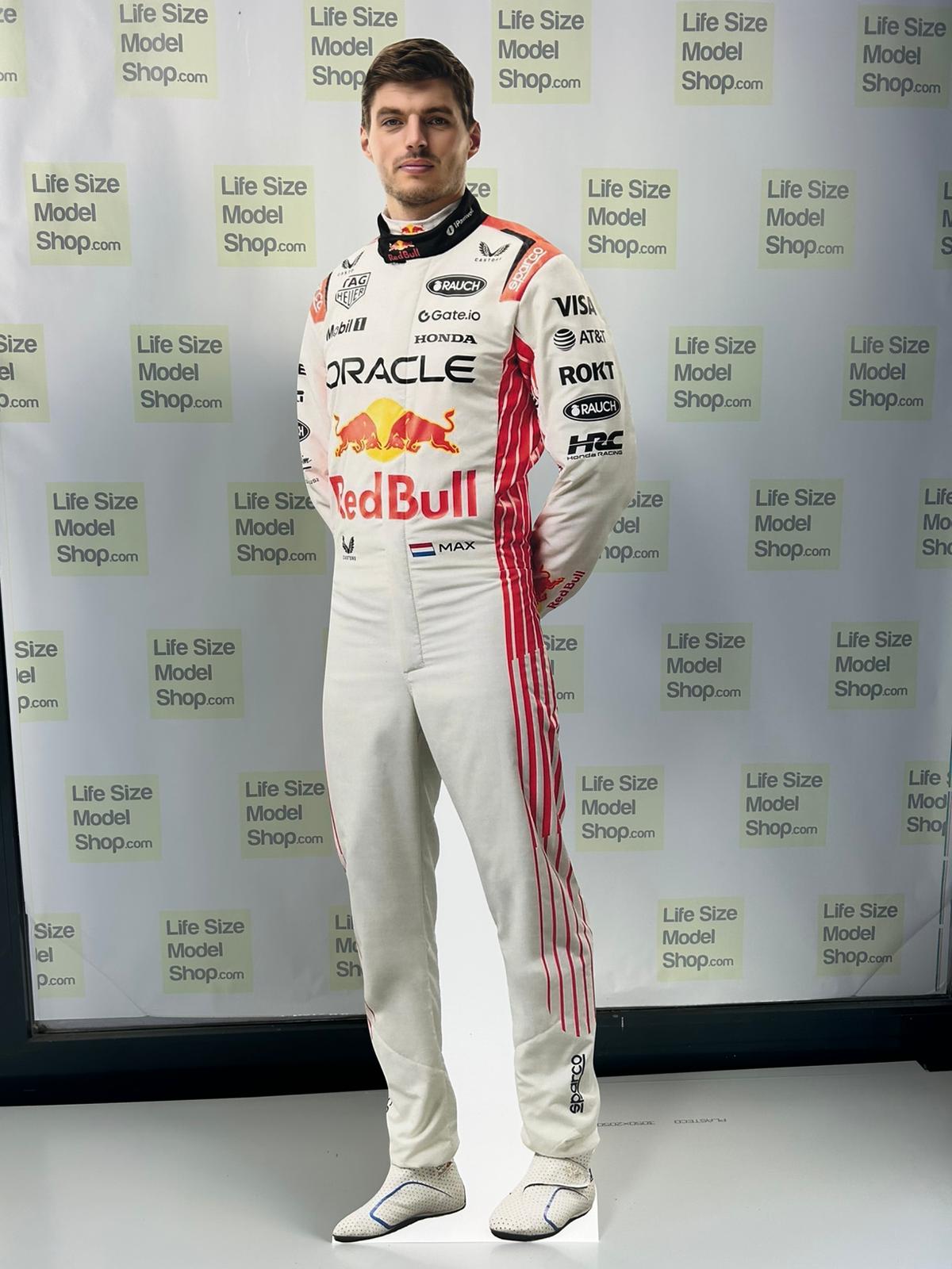 Combinaison de course Max Verstappen, modèle découpé en carton, taille réelle, en plastique, blanc