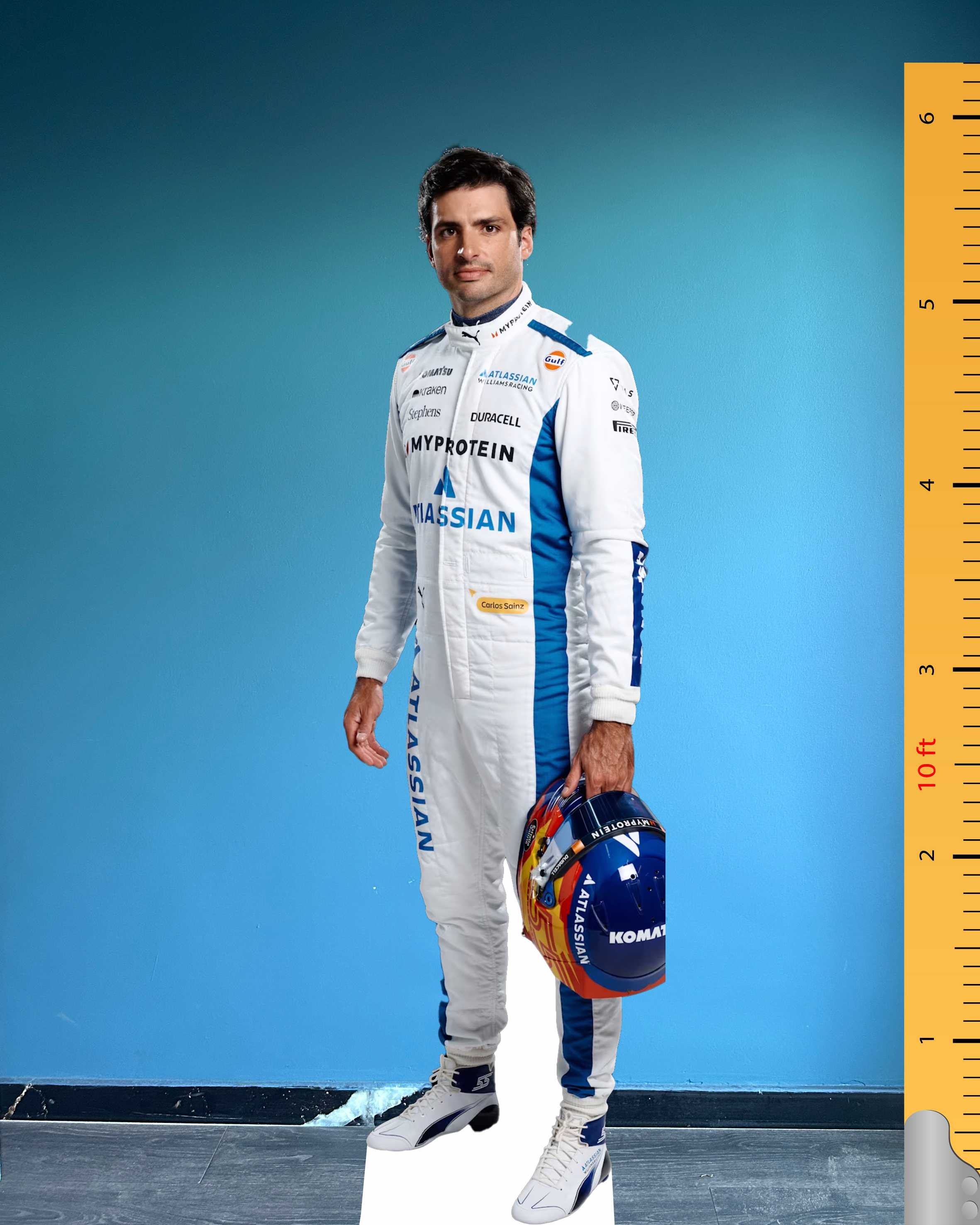 Carlos Sainz Cardboard Cutout Model Life Size Plastic Standee Model Williams Racing Team Racing Driver F1