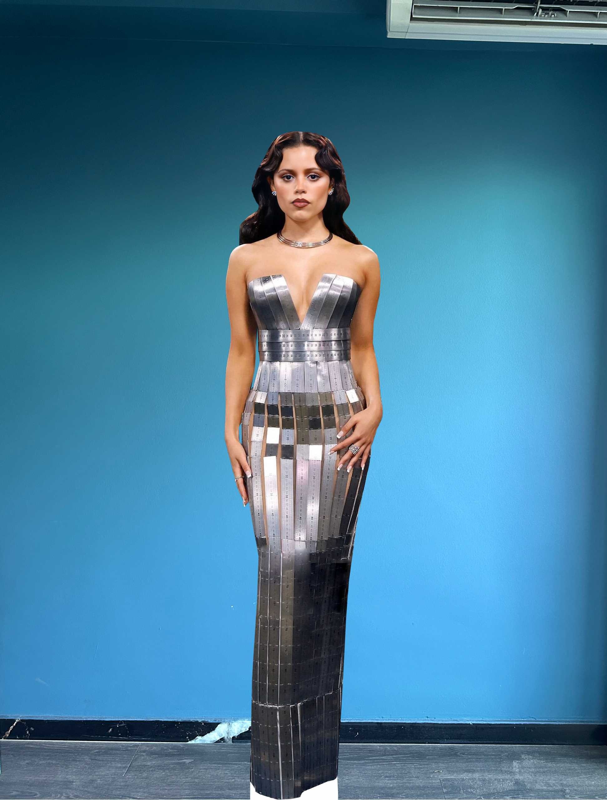 Jenna Ortega Cardboard Cutout Model 2025 Met Gala Life Size Standee Mockup