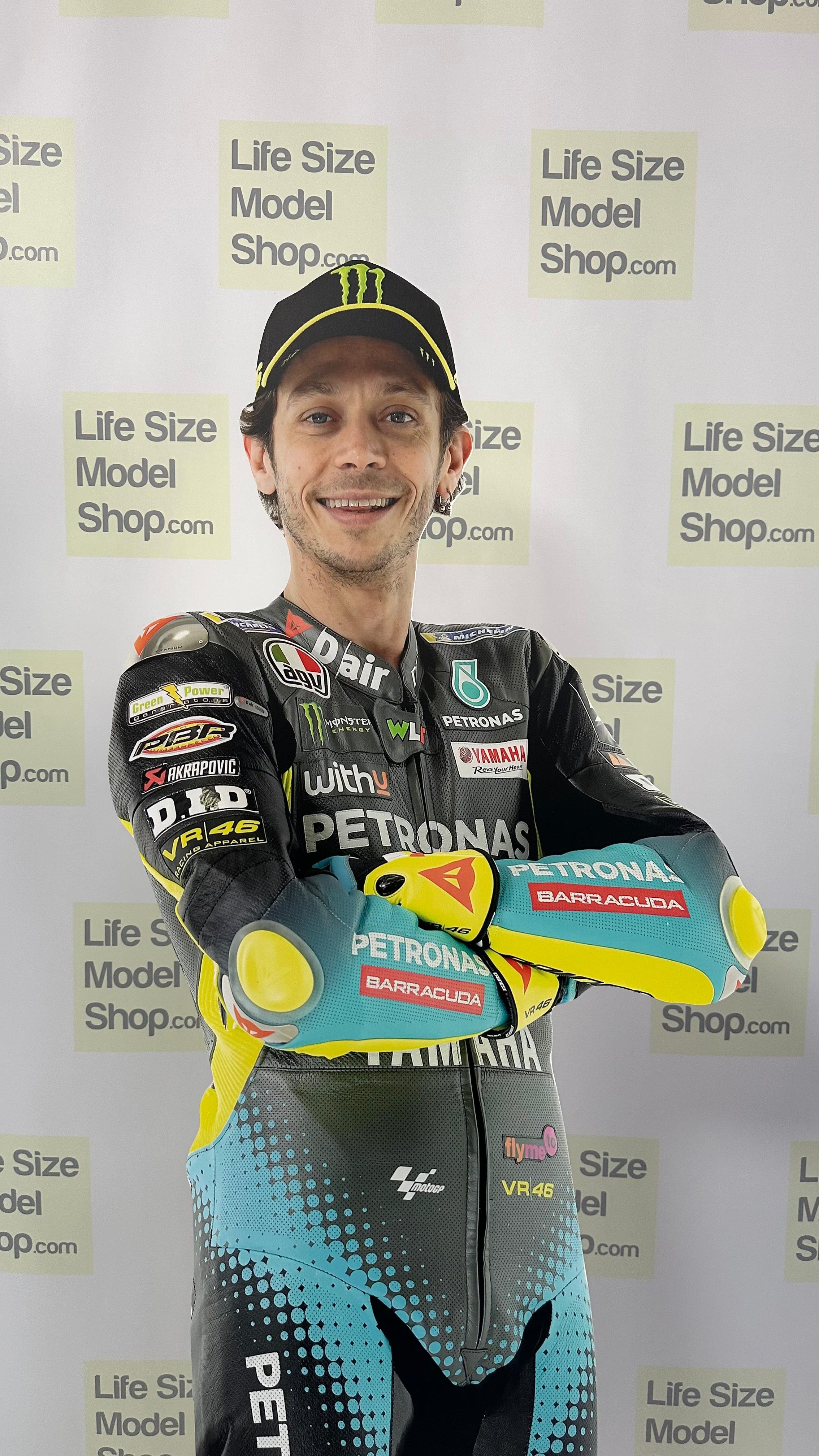 Valentino Rossi Pappaufsteller Modell Lebensgroß Kunststoff Standmodell MotoGP Motorradrennfahrer
