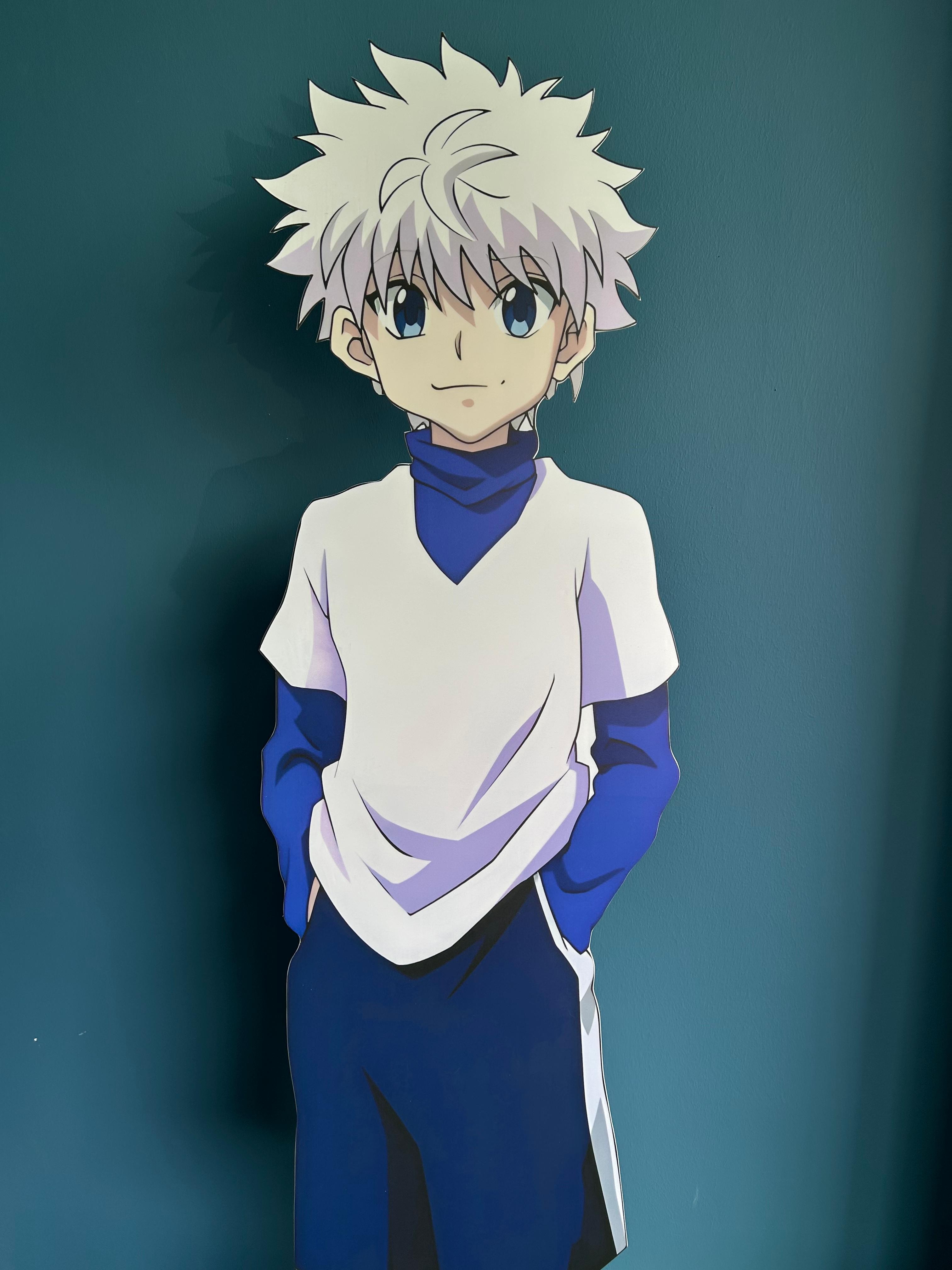 Killua Zoldyck Modèle de découpe en carton Mangaka Zoldyck Anime Figure découpée Standee Maquette taille réelle