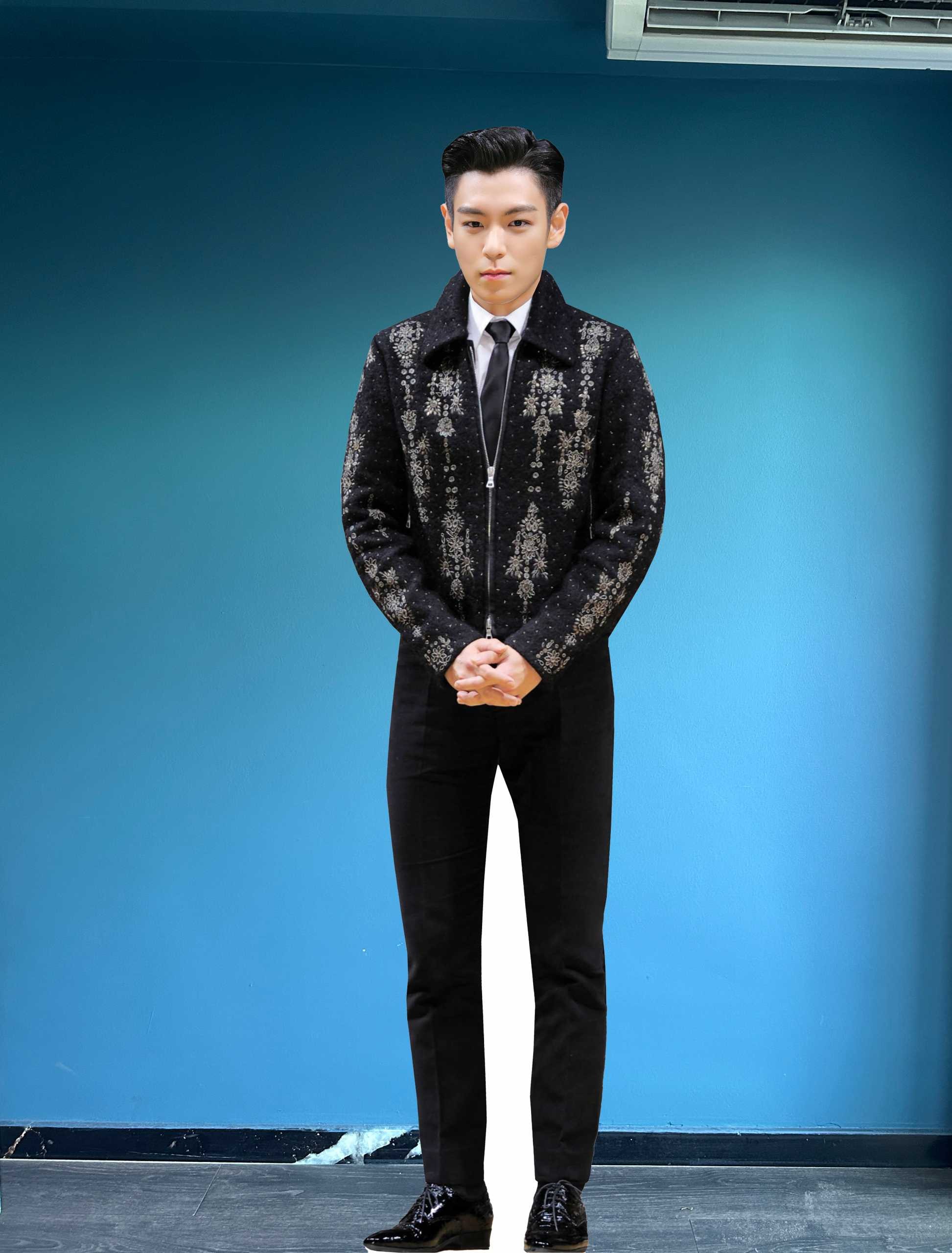 T.O.P Cardboard Cutout Model South Korean Rapper Singer Figure Mockup Celebrity Model