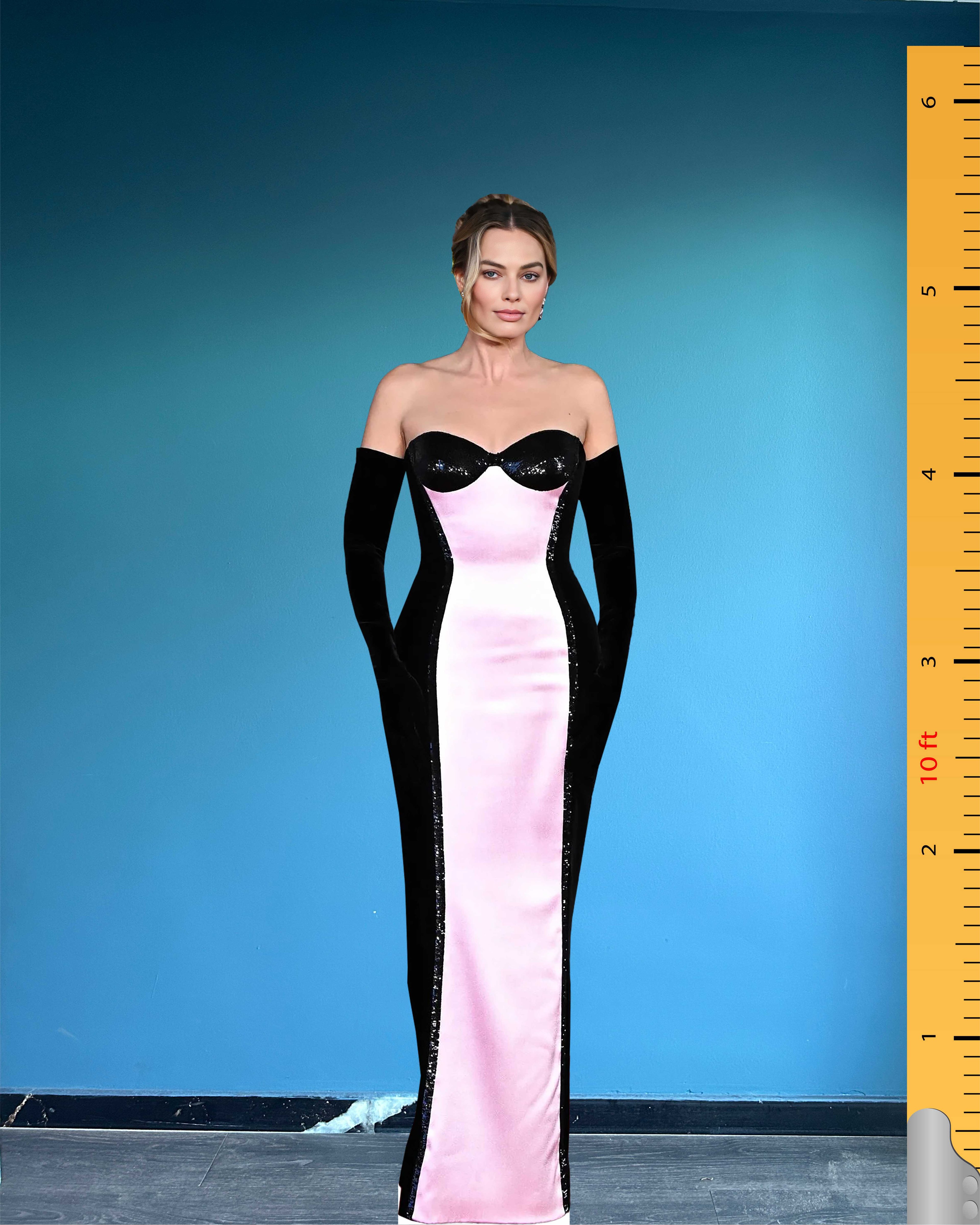 Margot Robbie Cardboard Cutout Model Life Size Cutout Plastic Standee BAFTA Awards 2024