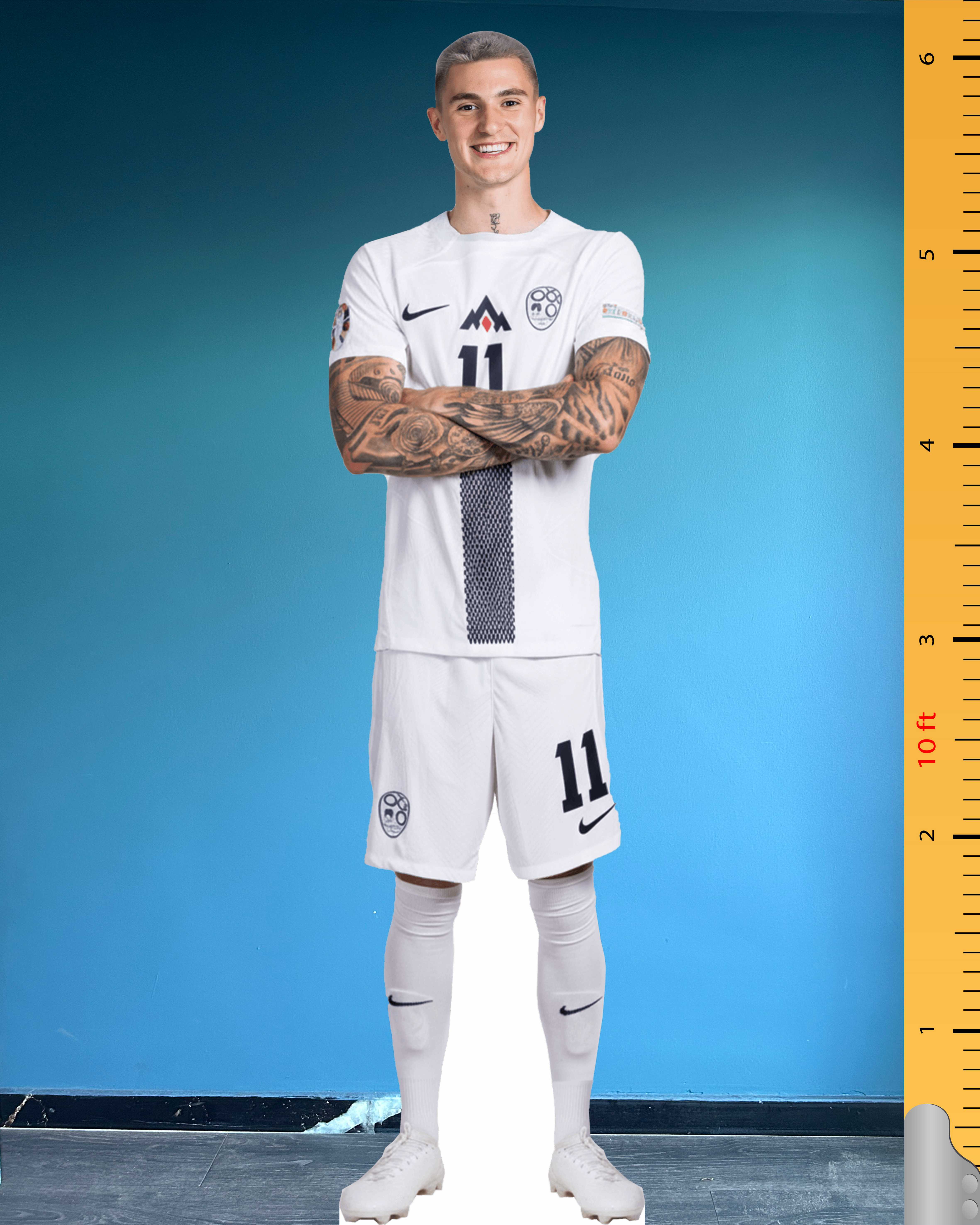 Benjamin Šeško Life Size Cardboard Cutout Model Plastic Standee Slovenia Jersey Celebrity Cutouts 