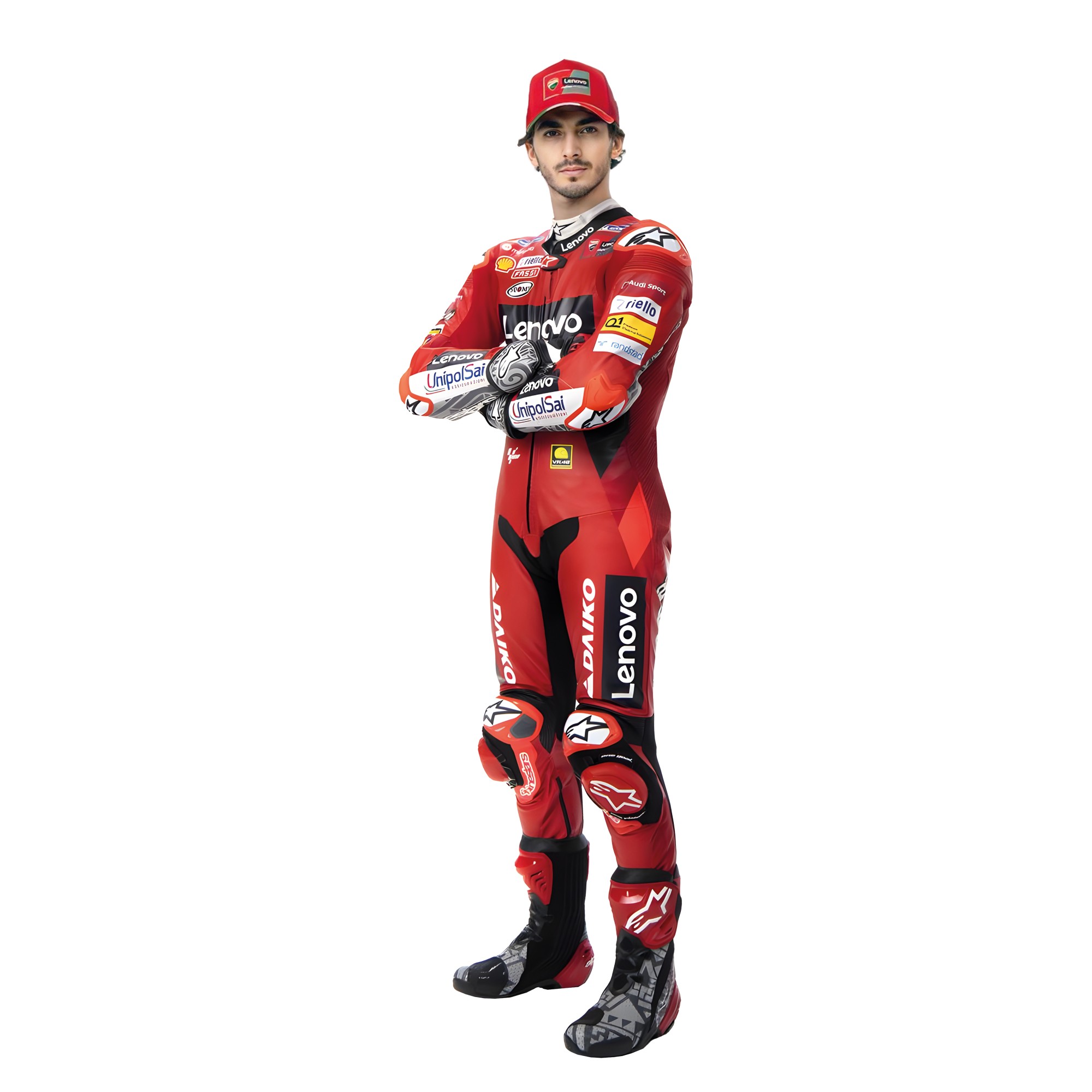 Modelo de cartón recortable de tamaño real del piloto de motos Francesco Bagnaia