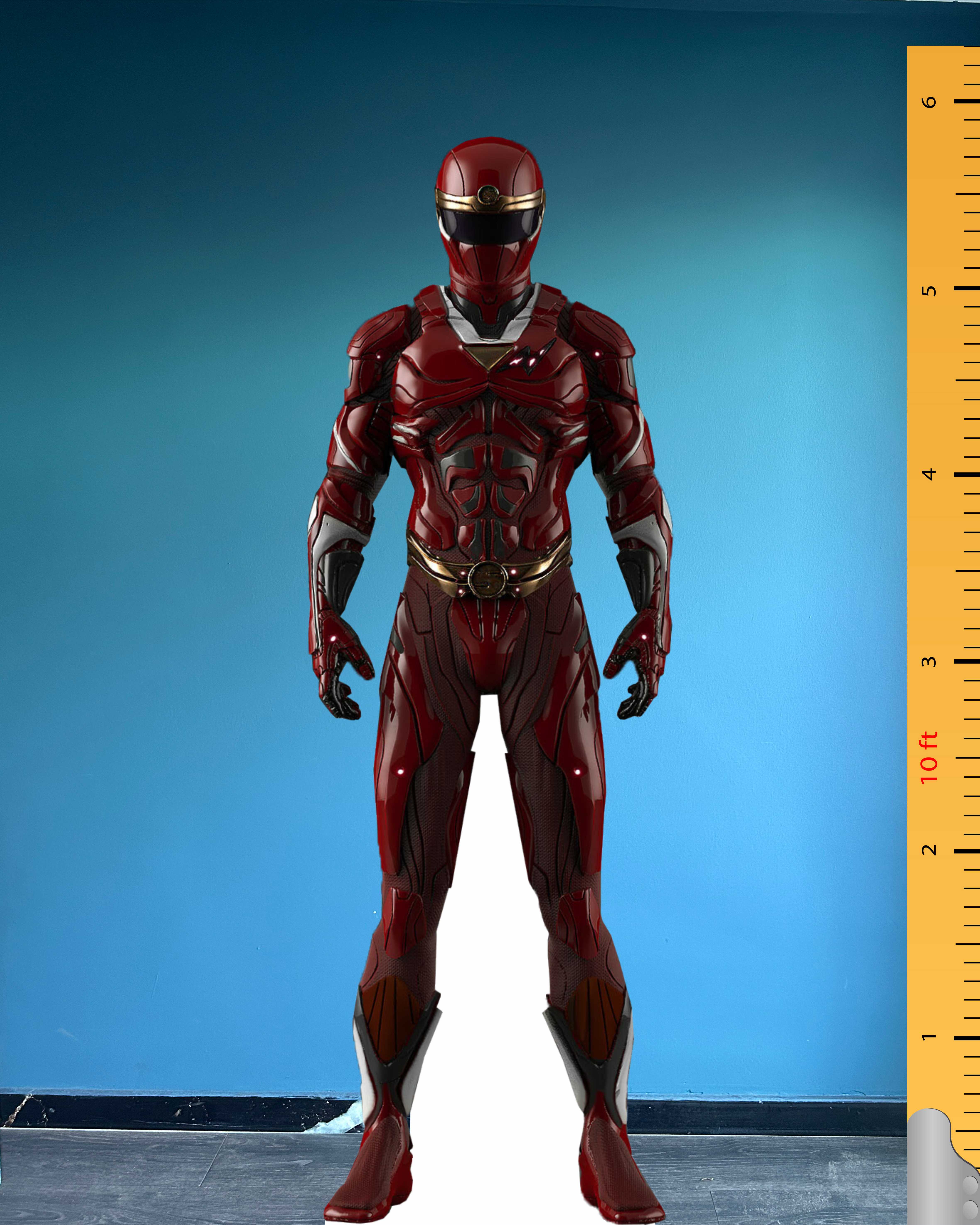 Red Ranger Cardboard Cutout Model Plastic Standee Power Ranger Figure