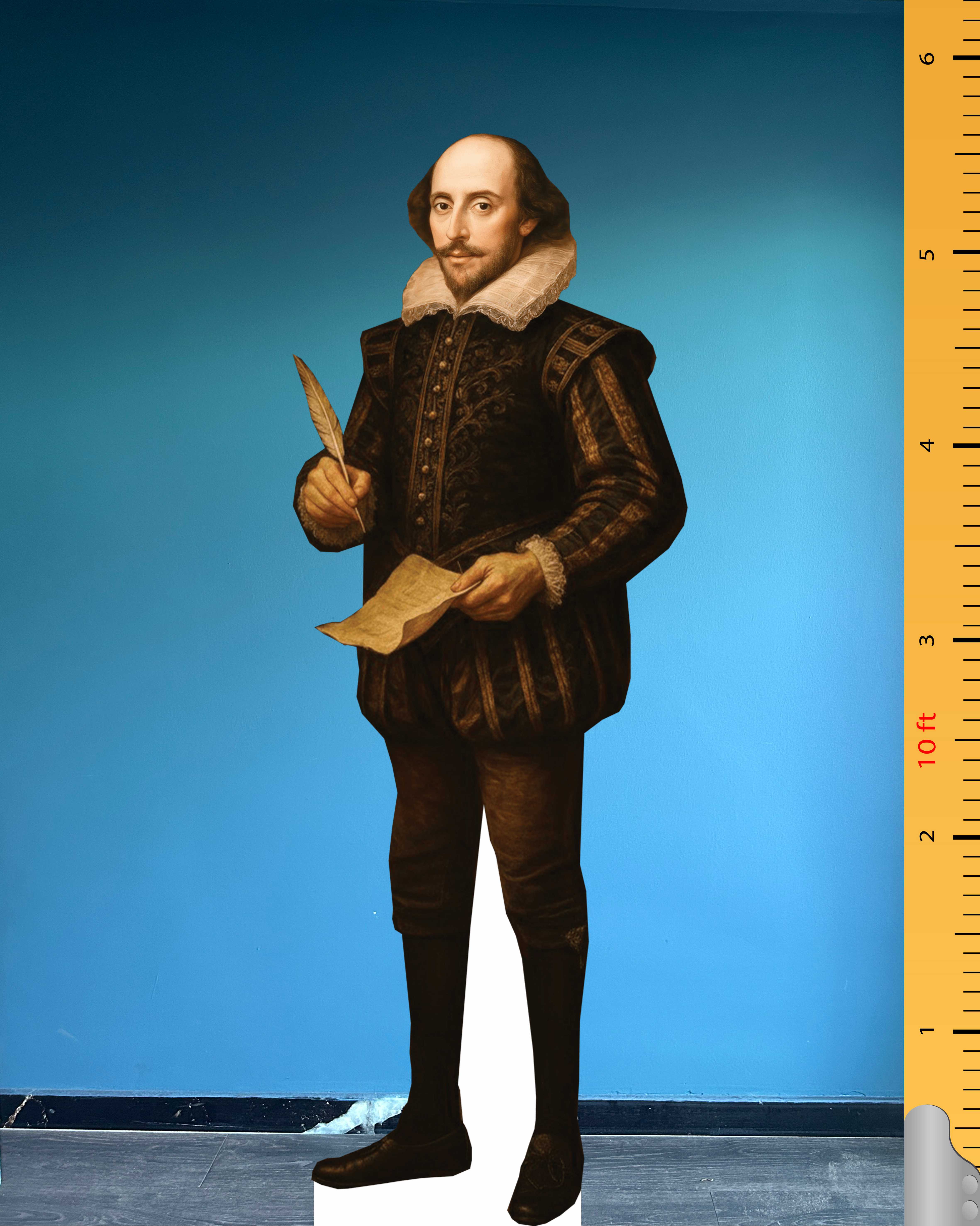 🎭 William Shakespeare Life-Size Cardboard Cutout – English Poet & Playwright Standee for Literary Displays & Educational Events