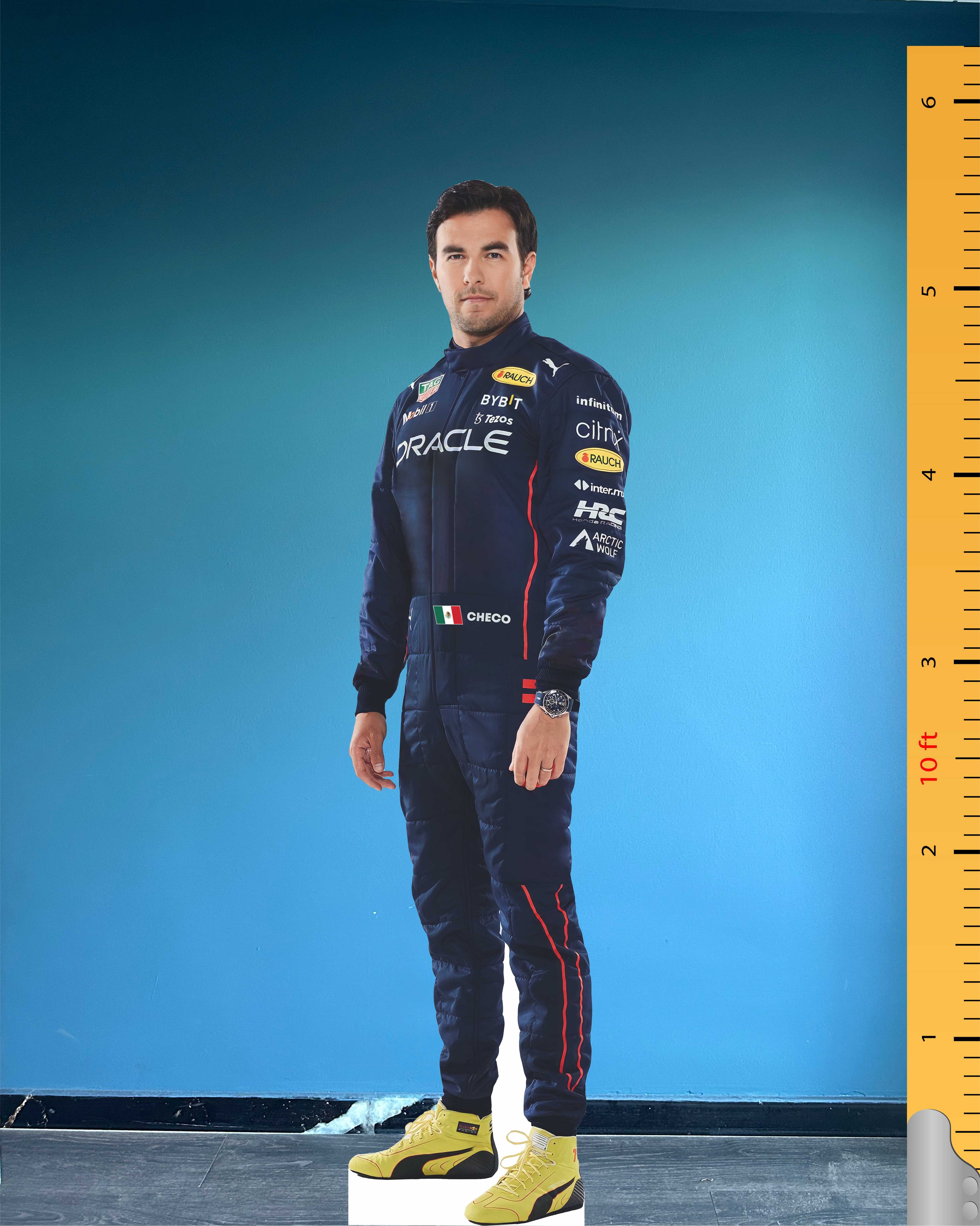 Sergio Perez Cardboard Cutout Plastic Model Standee F1 Pilot Sergio Race Car Driver Model