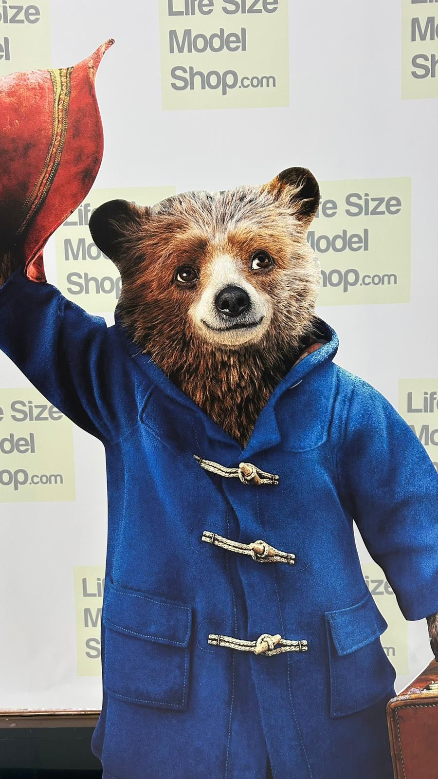 Figura de cartón recortada de Paddington, personaje ficticio, oso Paddington, figura de plástico.