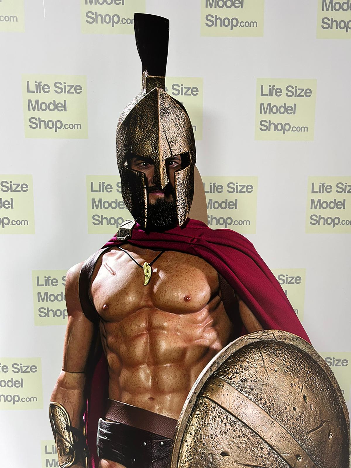 King Leonidas Maketi Ayaklı iki Boyutlu Tam Boy Plastik Maket Figur