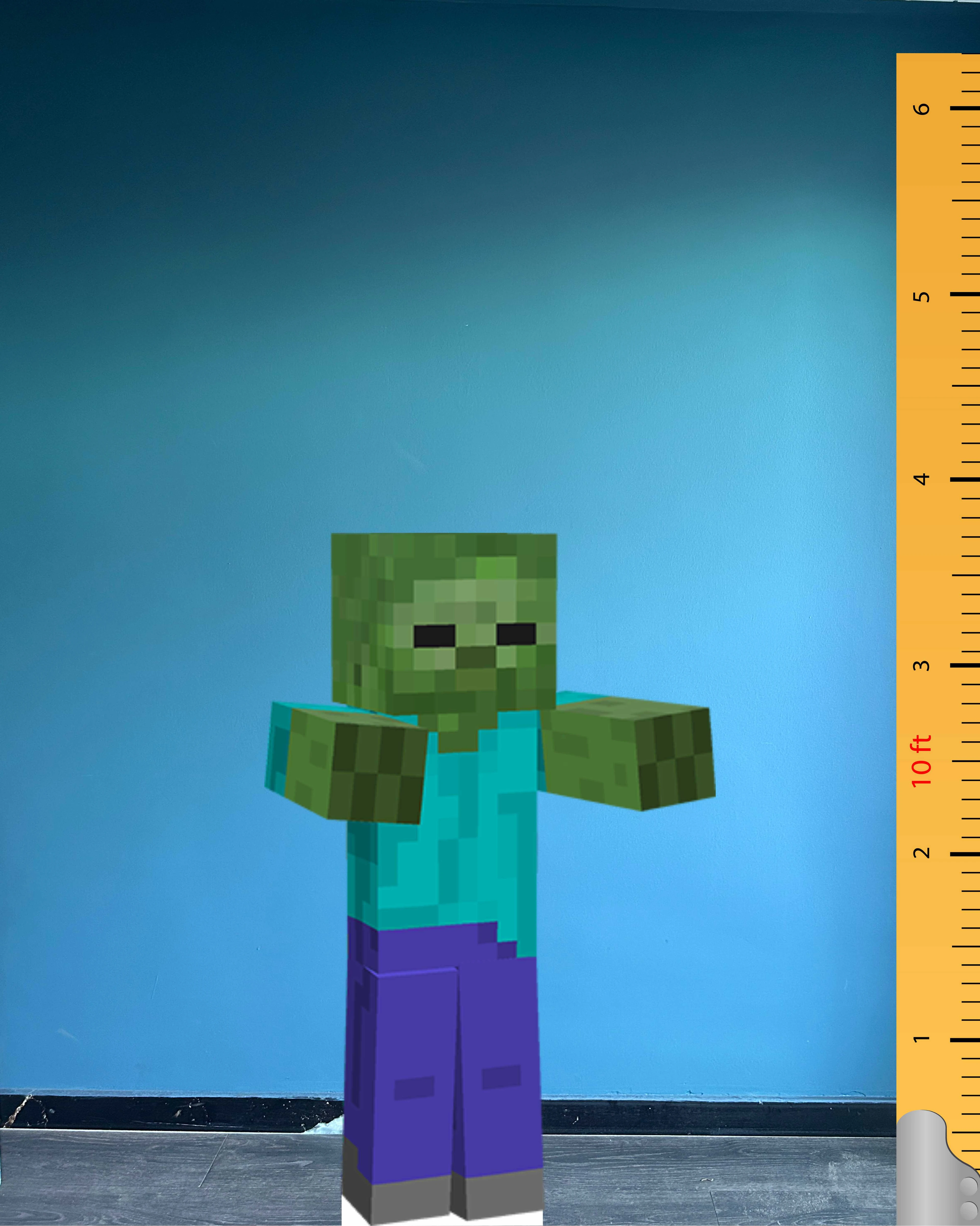 🎮 Minecraft Zombie Life Size Cardboard Cutout – Classic Mob Edition