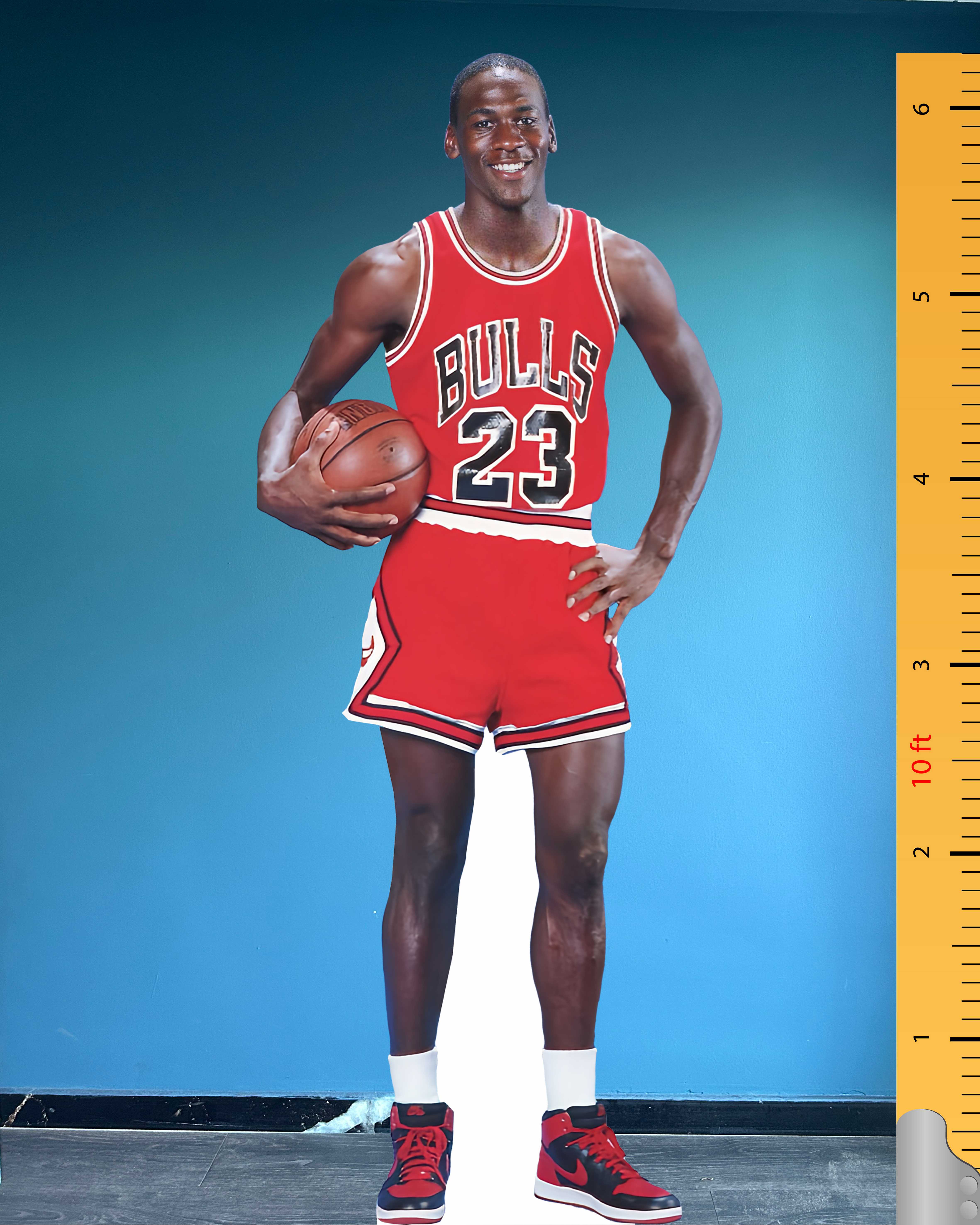 🏀 Michael Jordan Life Size Cardboard Cutout – Chicago Bulls #23 Red Jersey Edition