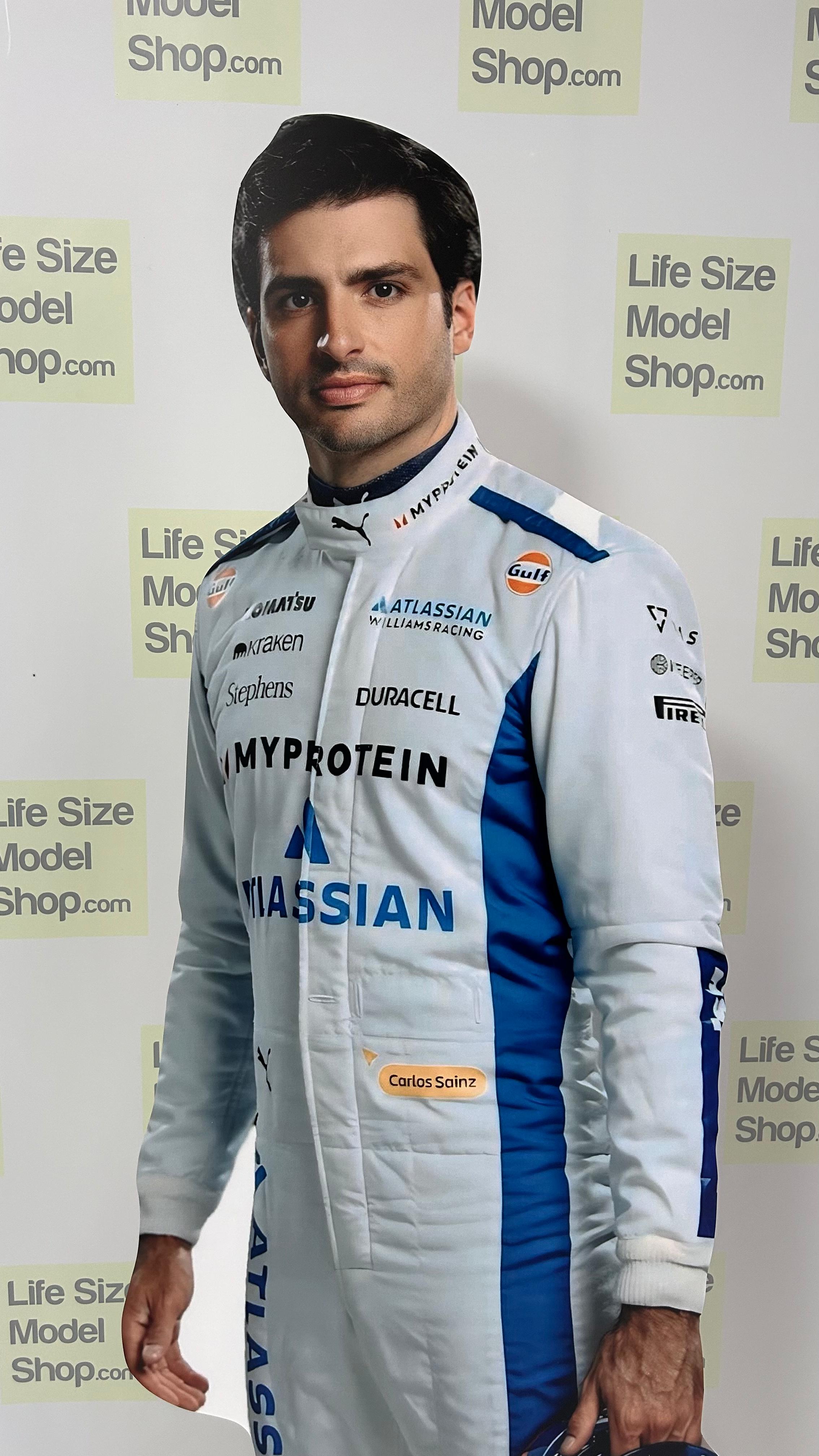 🏁 Carlos Sainz™ Life-Size Cardboard Cutout Figure – Williams Racing F1 Team Edition