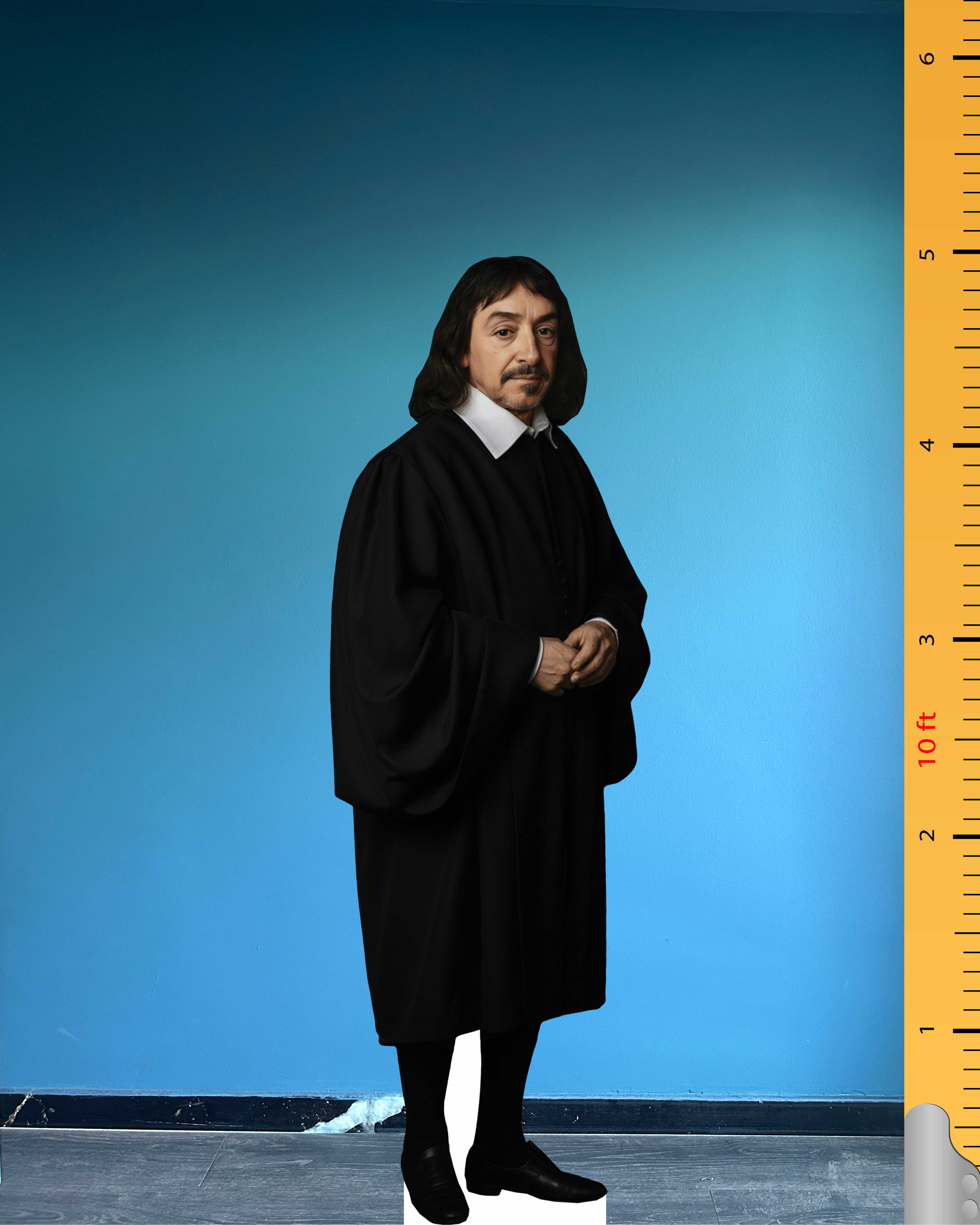🧠 René Descartes Life-Size Cardboard Cutout – French Philosopher & Mathematician Standee for Educational & Cultural Displays