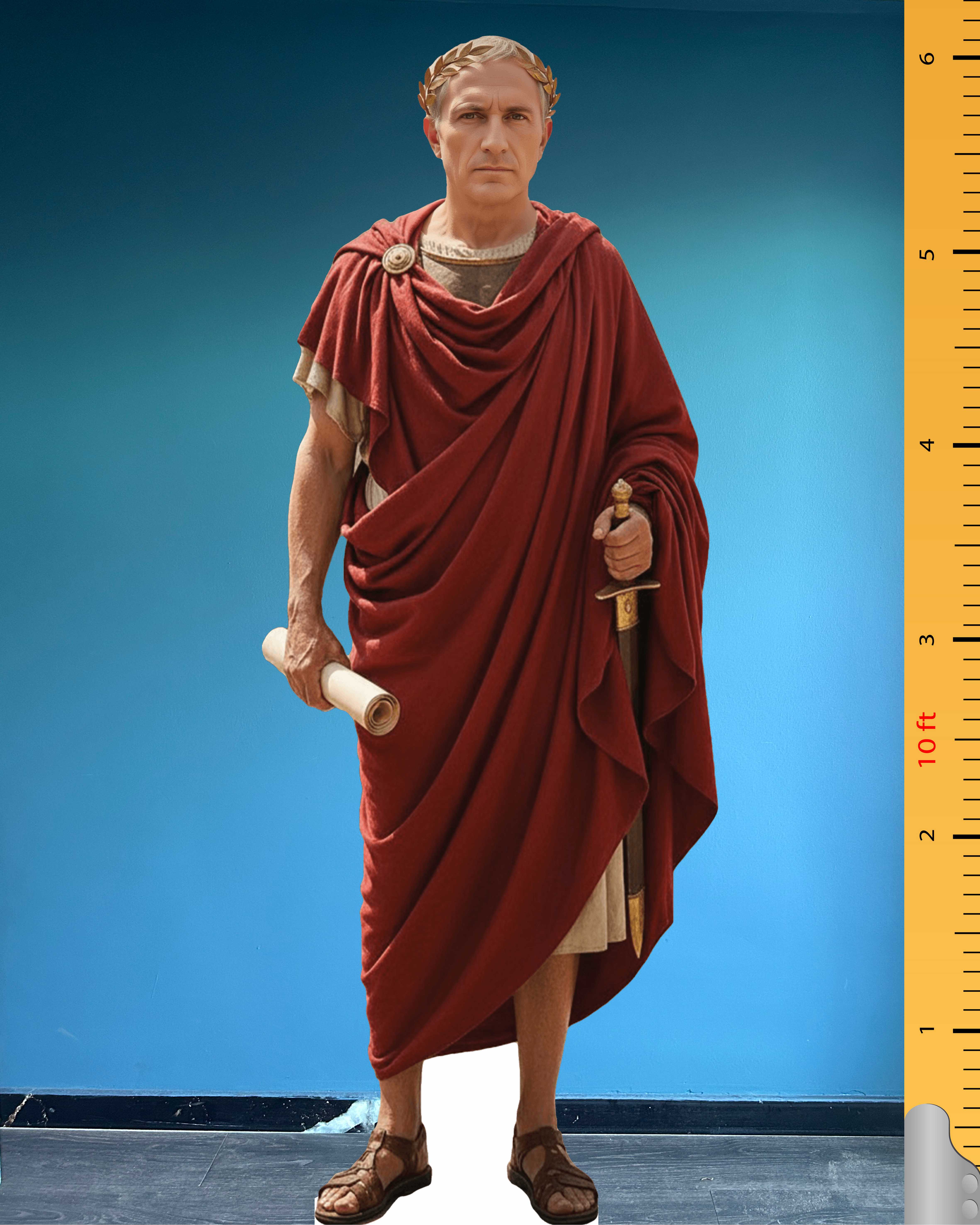 🏛️ Gaius Iulius Caesar Life Size Cardboard Cutout – Roman Soldier & The Last Dictator Standee for Historical Displays