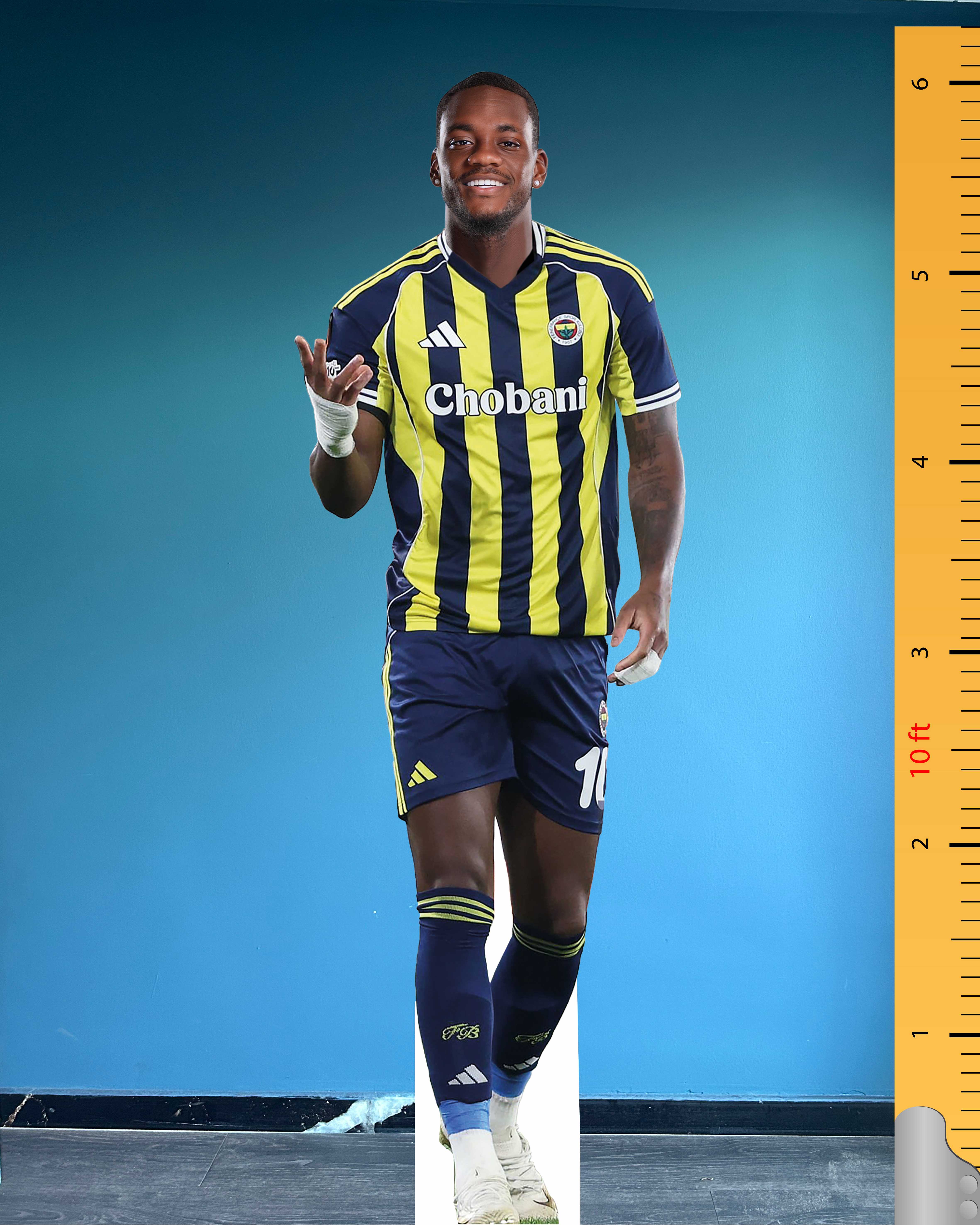 🟡🔵 Jhon Durán Life Size Cardboard Cutout – Fenerbahçe #10
