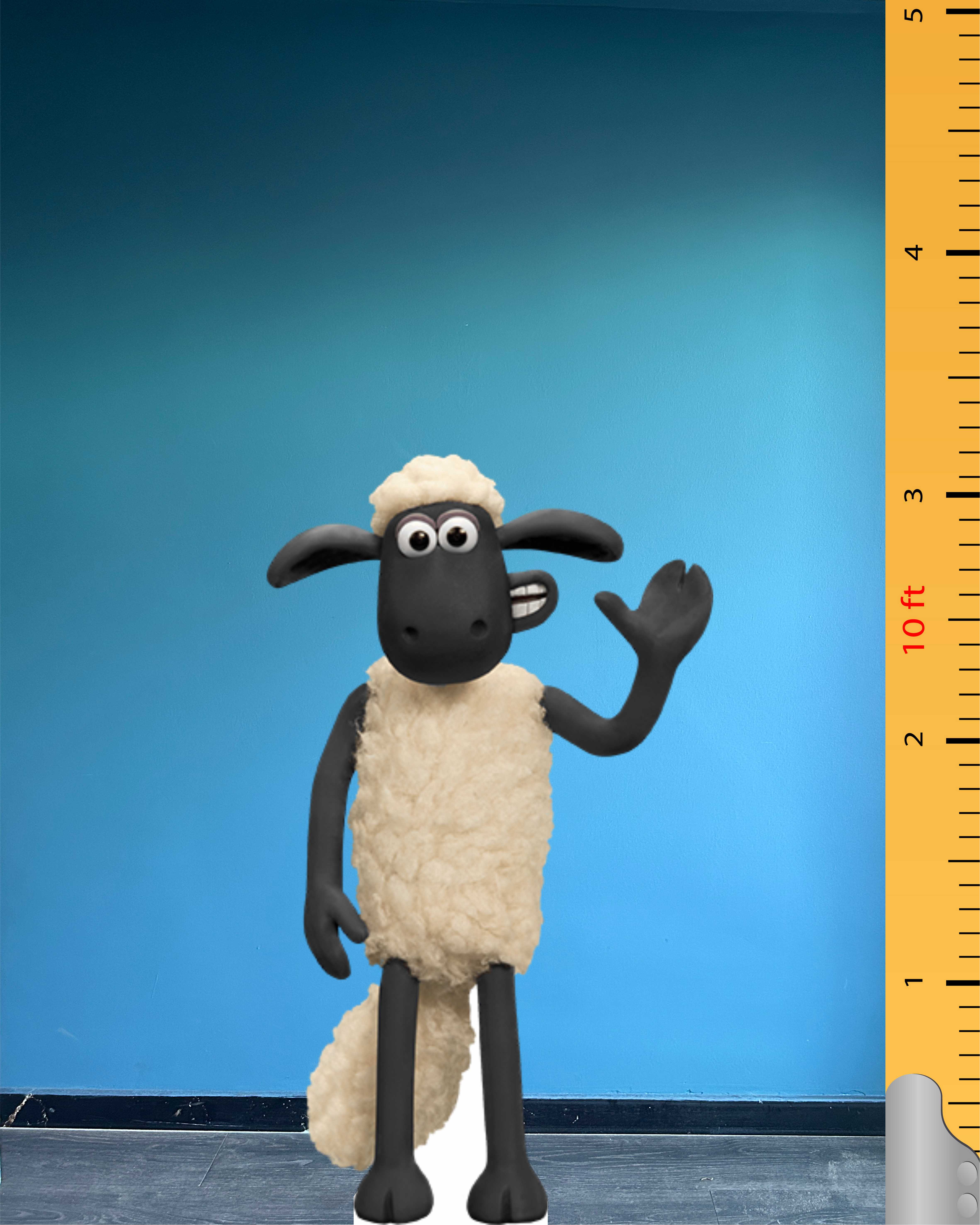 Figura de plástico de pie de Shaun la oveja, modelo recortado de cartón