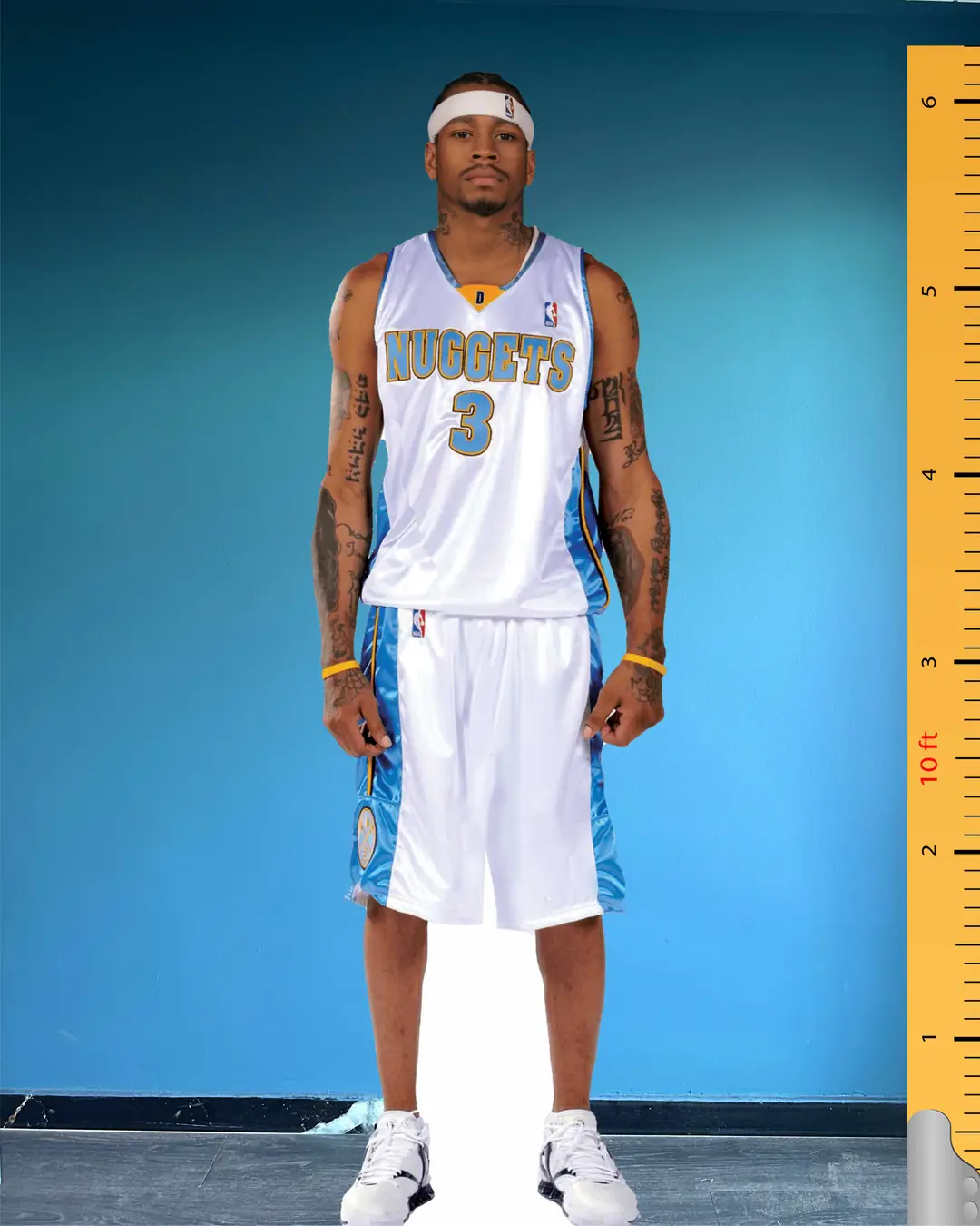 Allen Iverson Maketi Denver Nuggets NBA Gerçek Boy – 3 Numara