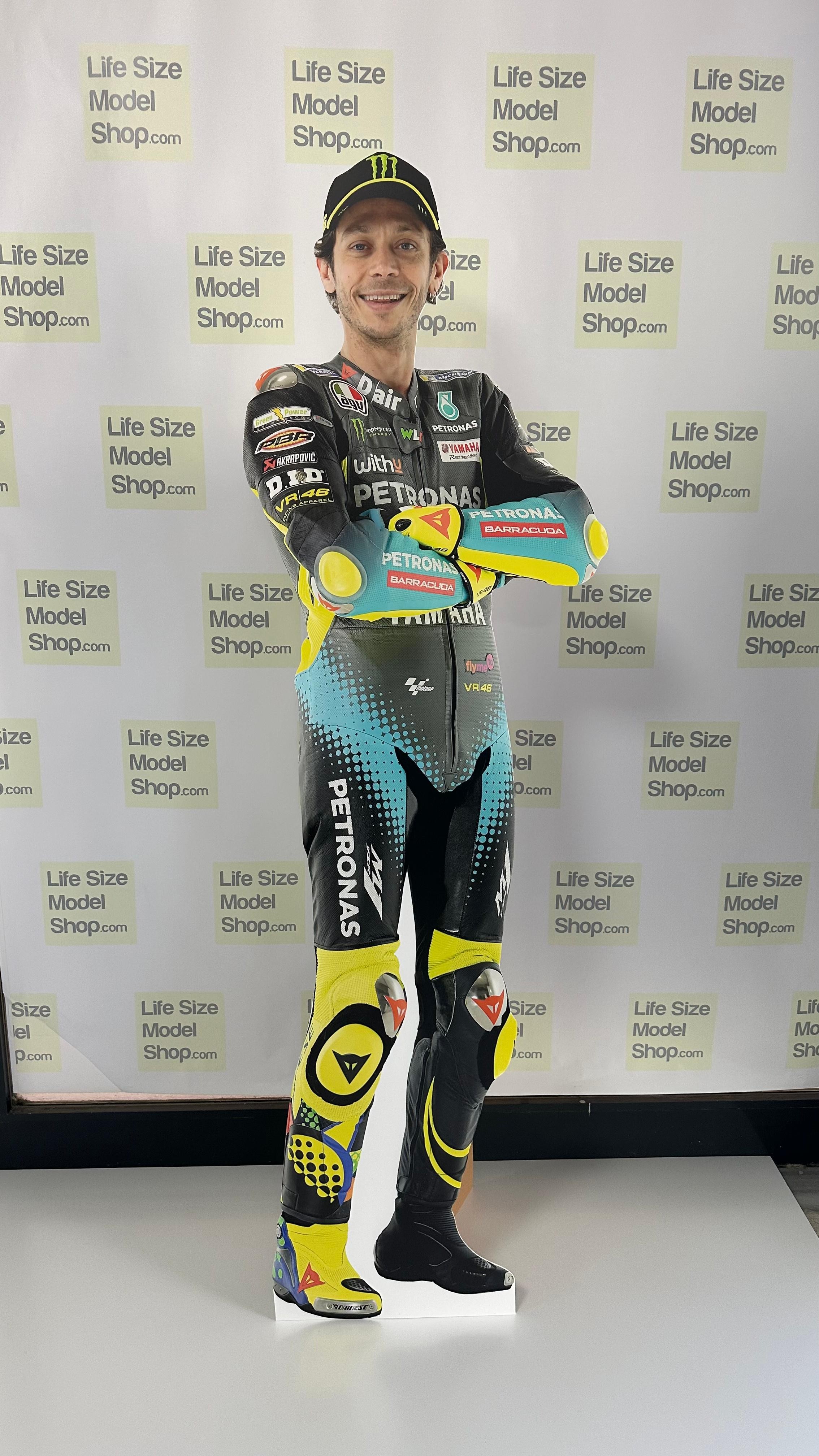 Valentino Rossi Pappaufsteller Modell Lebensgroß Kunststoff Standmodell MotoGP Motorradrennfahrer