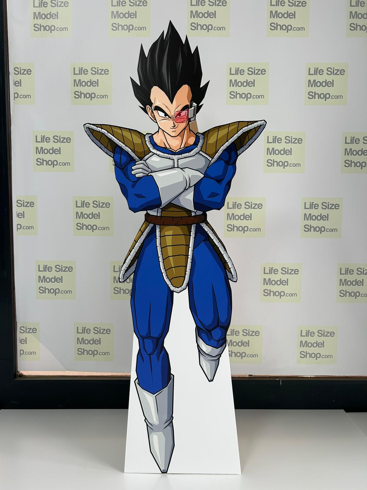 Figura de Dragon Ball de plástico de pie del Príncipe Vegeta IV, modelo de cartón recortado