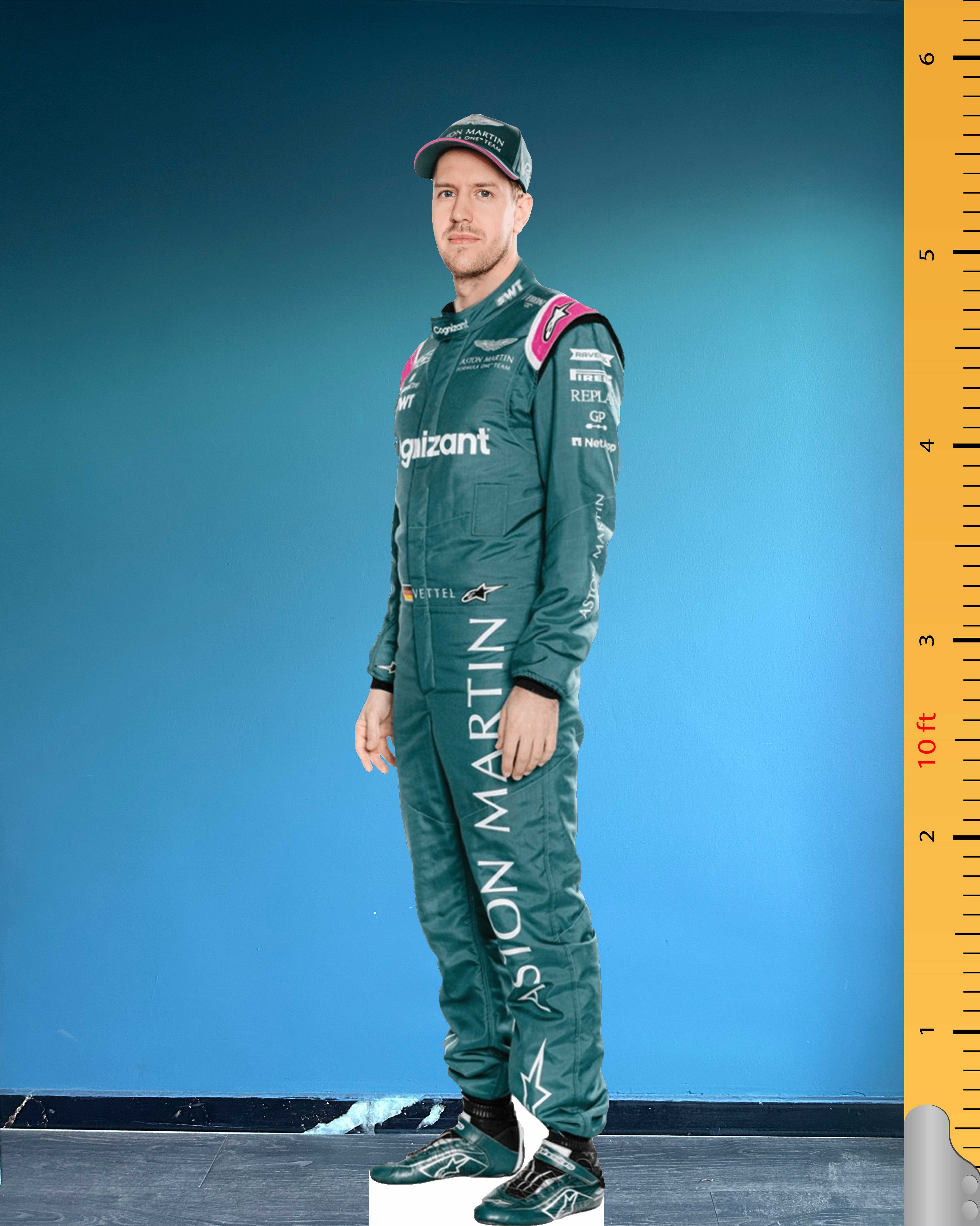 Sebastian Vettel Life Size Cardboard Cutout Model Plastic Standee Aston Martin Celebrity Cutouts