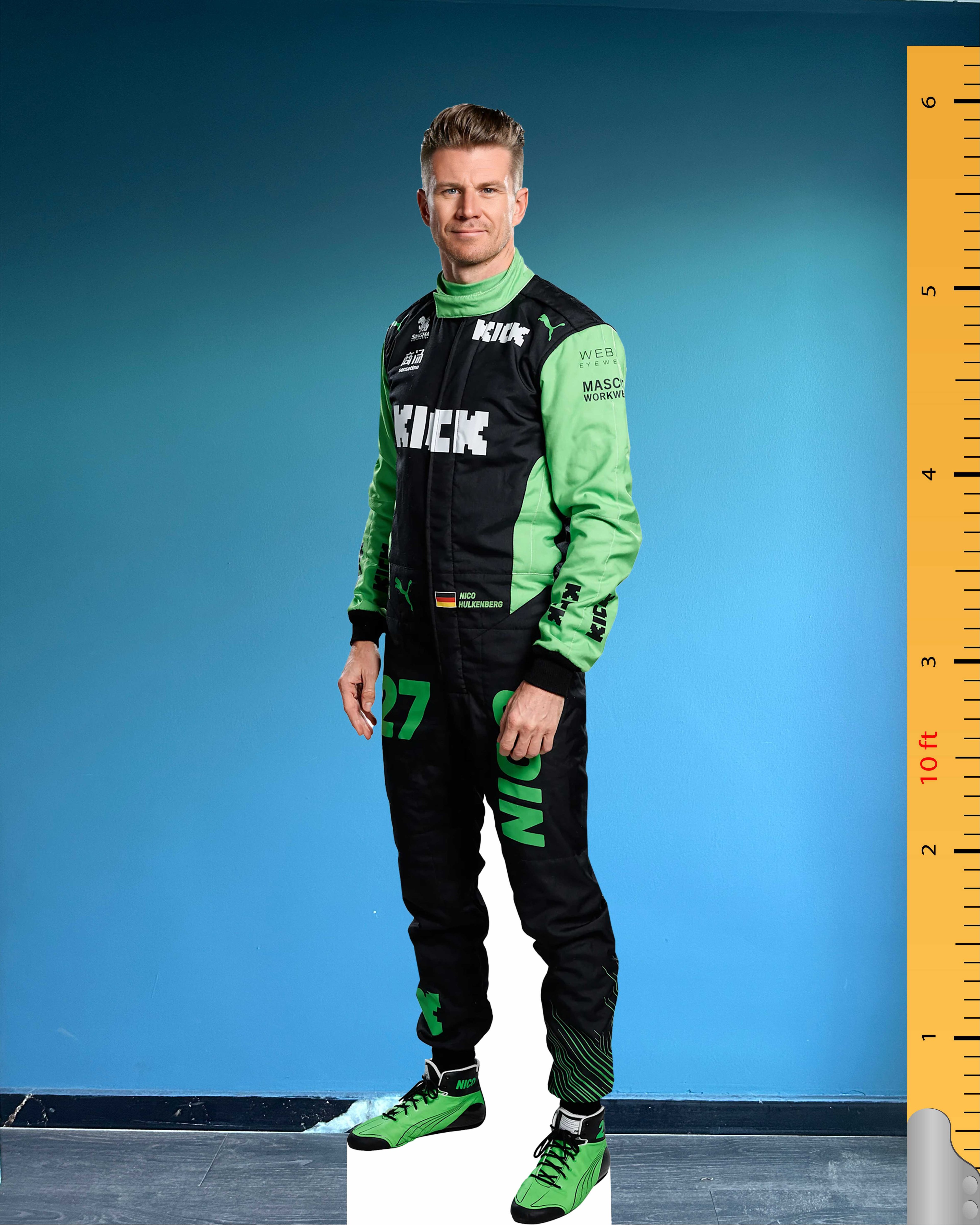 Nico Hülkenberg Cardboard Cutout Model Life Size Plastic Standee Model Race Car Driver F1