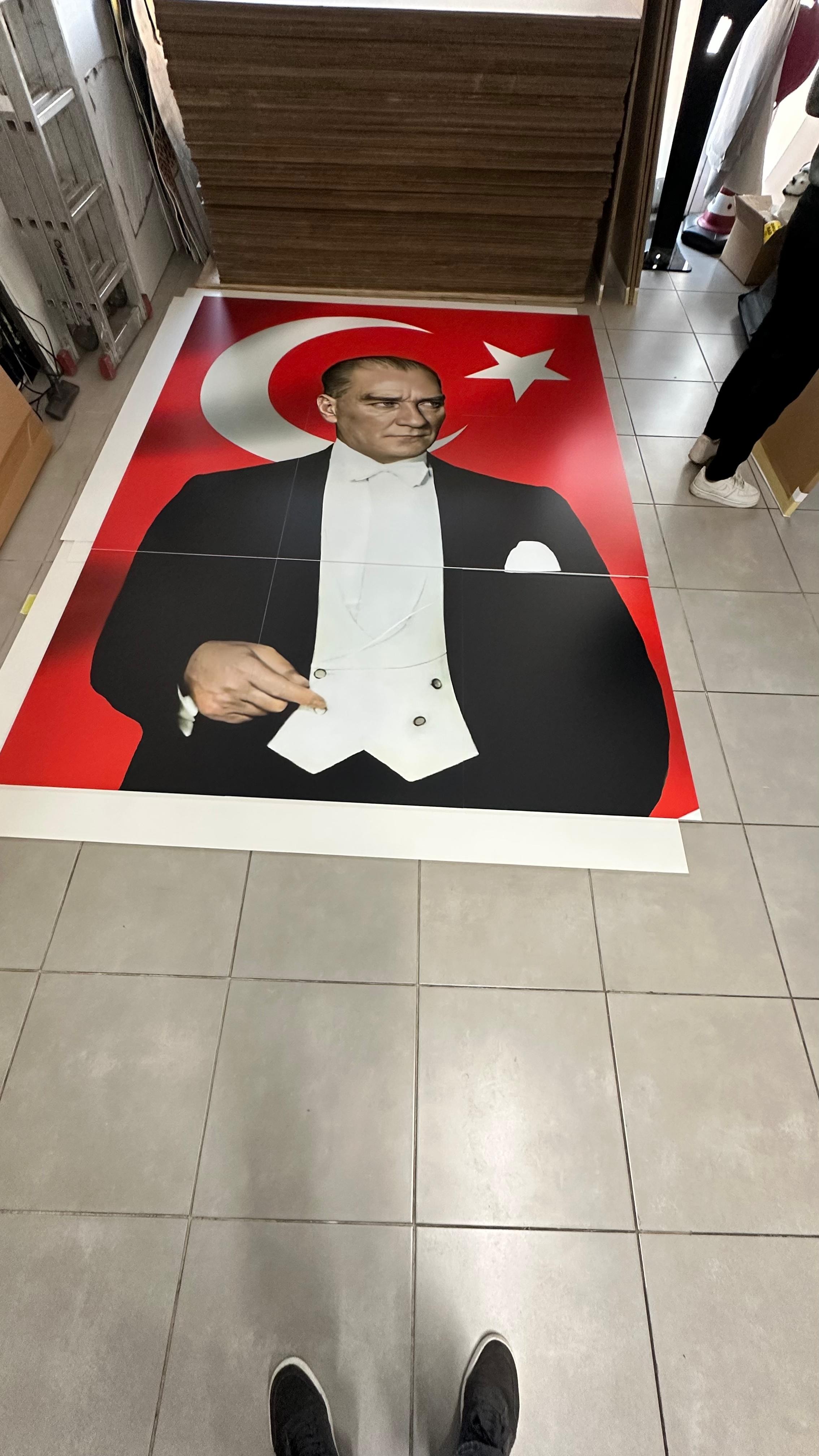 Atatürk Portresi Büyük Boy Etkinlik Puzzle 9 Parça Fotoblok Pano Etkinlik Kutlama Anma Pano