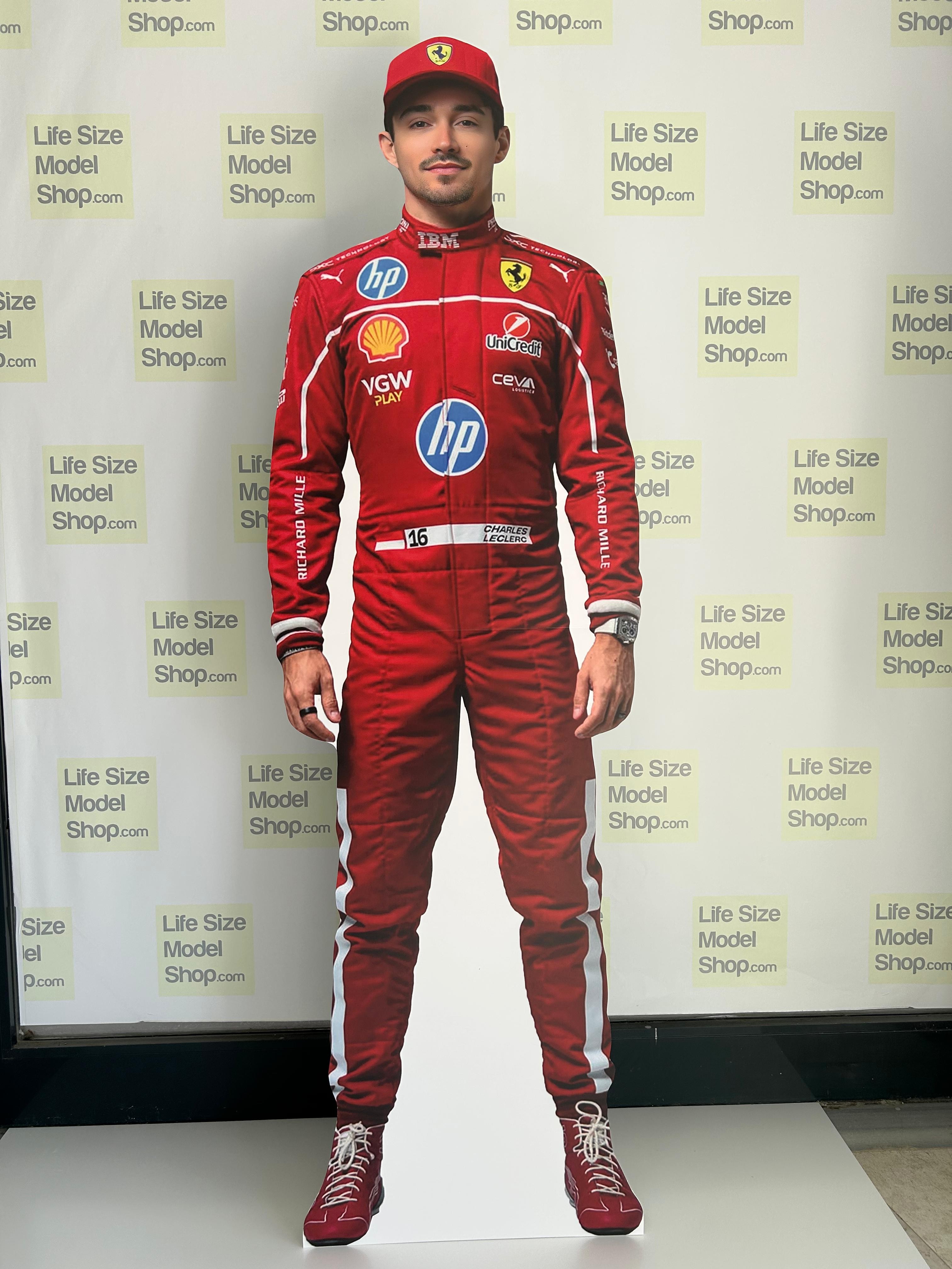 Charles Leclerc Modelo de papelão recortado Standee Piloto de F1 Charles Leclerc Motorista de carro de corrida