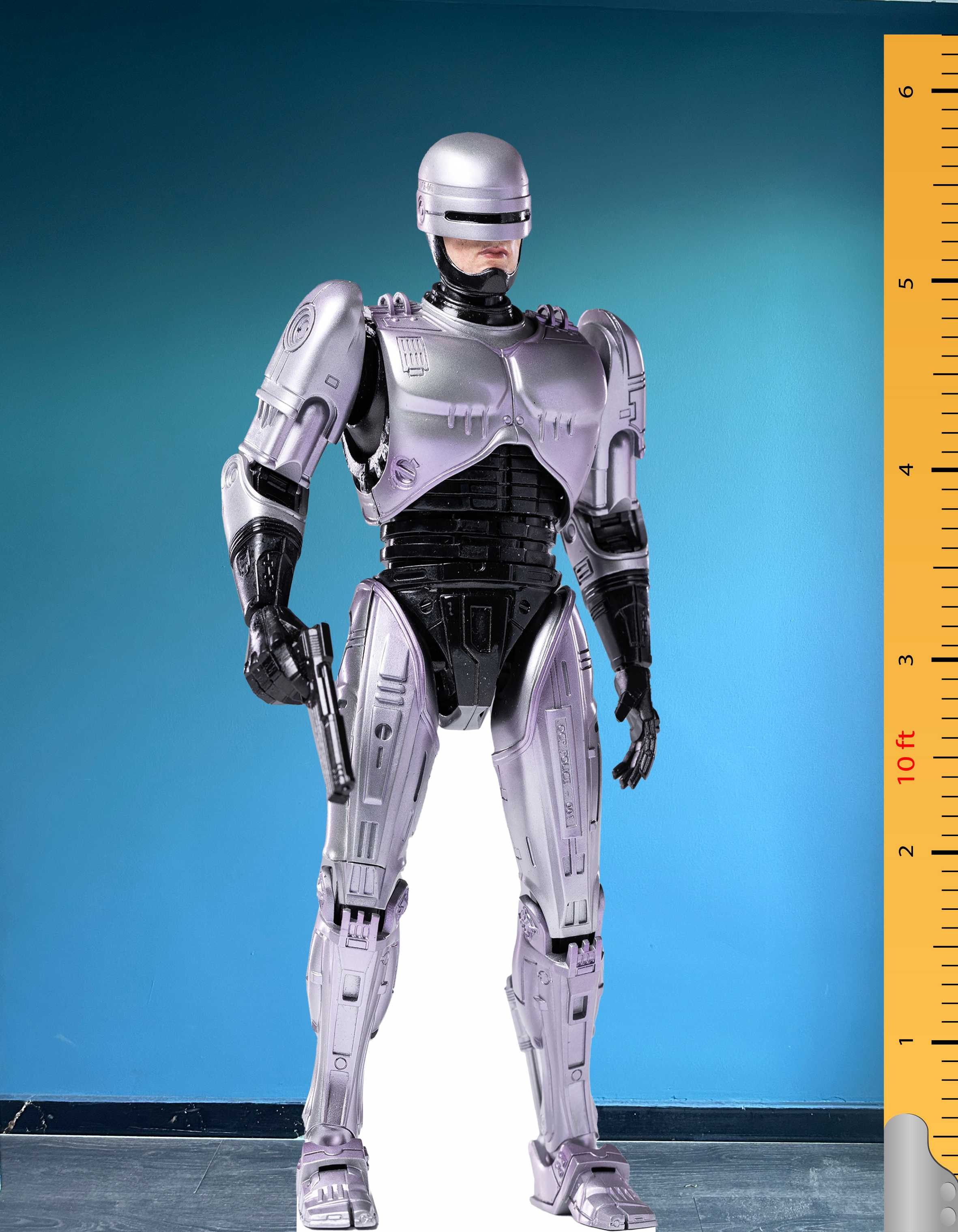 RoboCop Maketi Ayaklı iki  Boyutlu Tam Boy Plastik Maket