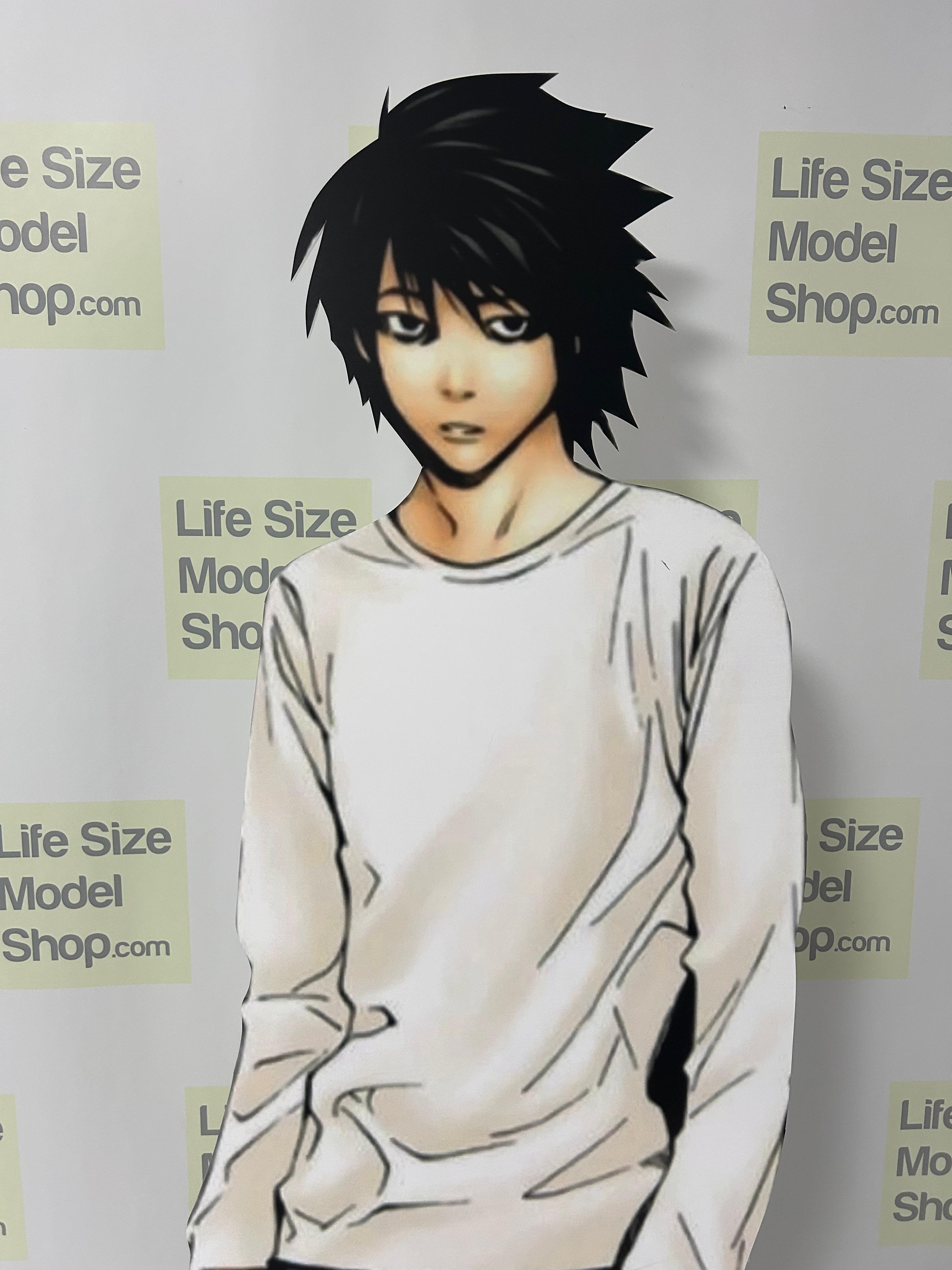 L Lawliet Hideki Ryuga Ryuzaki Kartonnen Uitknipmodel Plastic L Figuur Mockup
