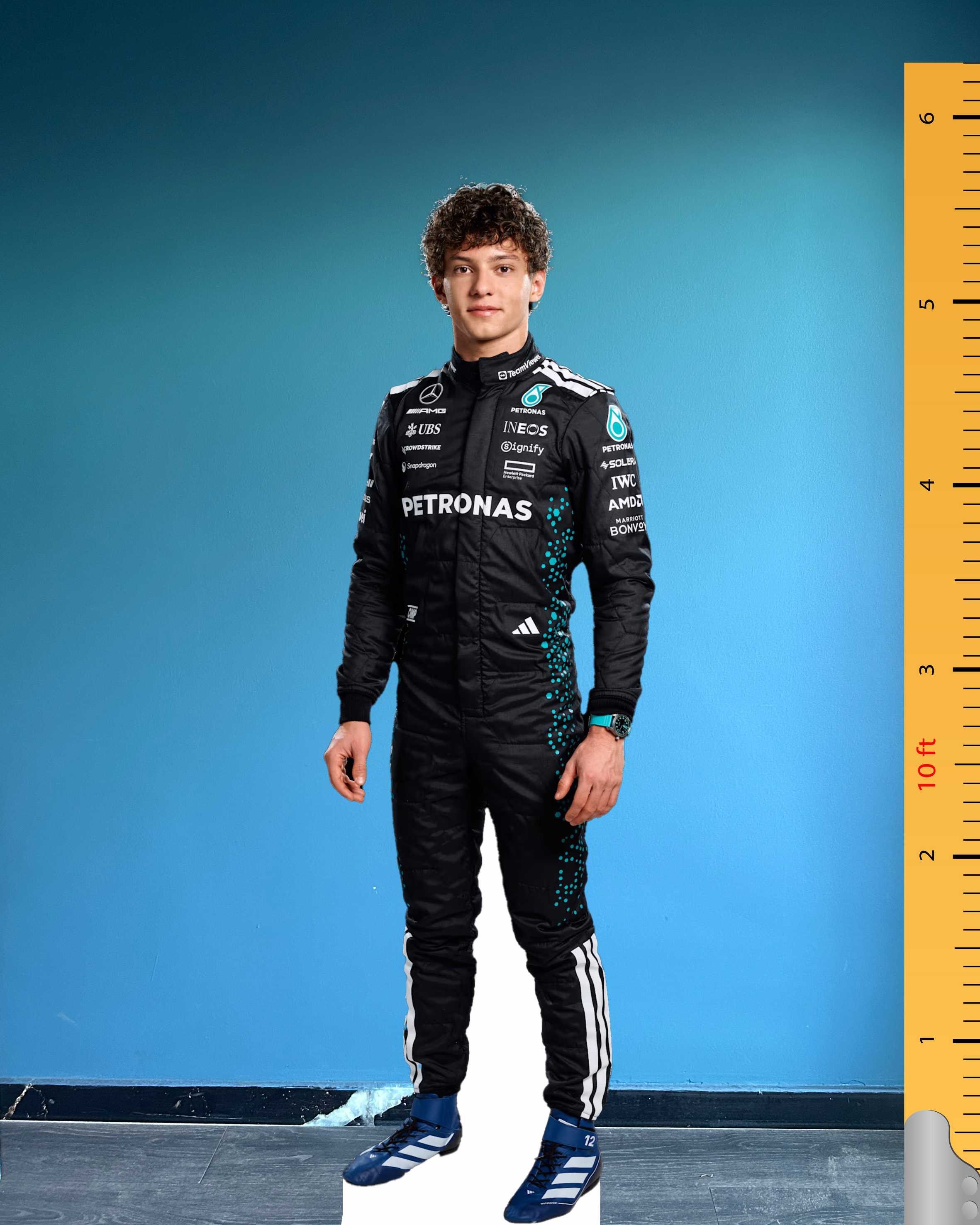 Kimi Antonelli Cardboard Cutout Model Life Size Plastic Standee Model Mercedes Team Racing Driver F1