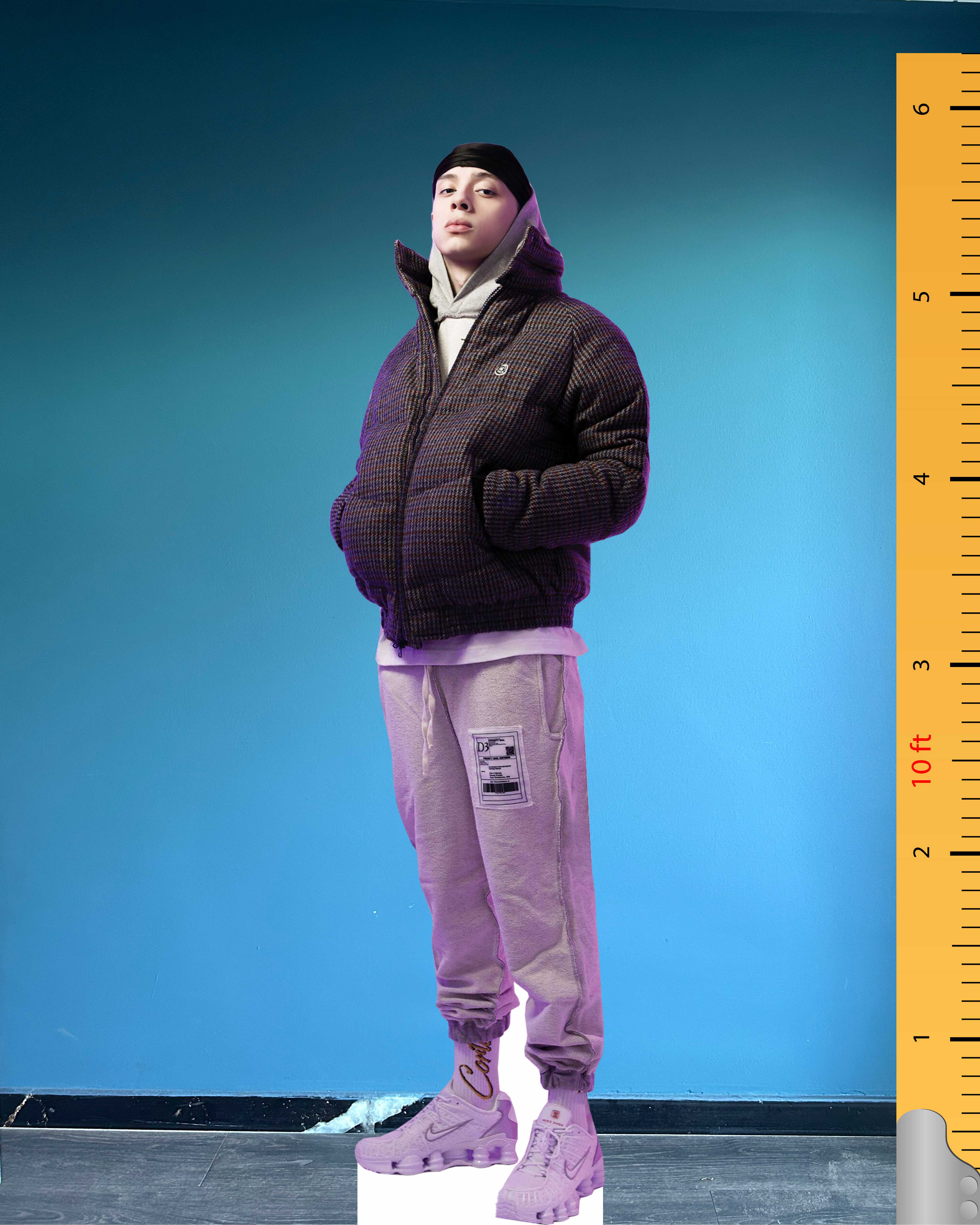 🎤 Figura de cartón a tamaño real de Central Cee – Rapero famoso standee