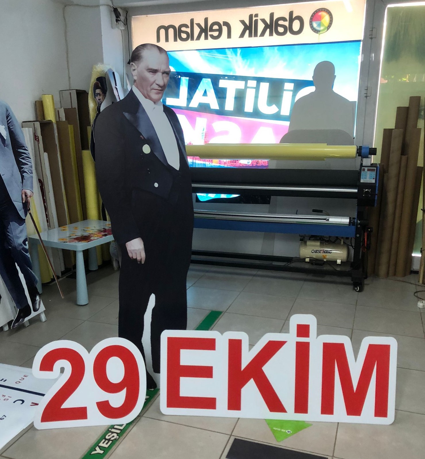 29 Ekim Atatürk Maketi 2li Seti Atatürk ve 29 Ekim Yazısı Dekor Maket Ayaklı