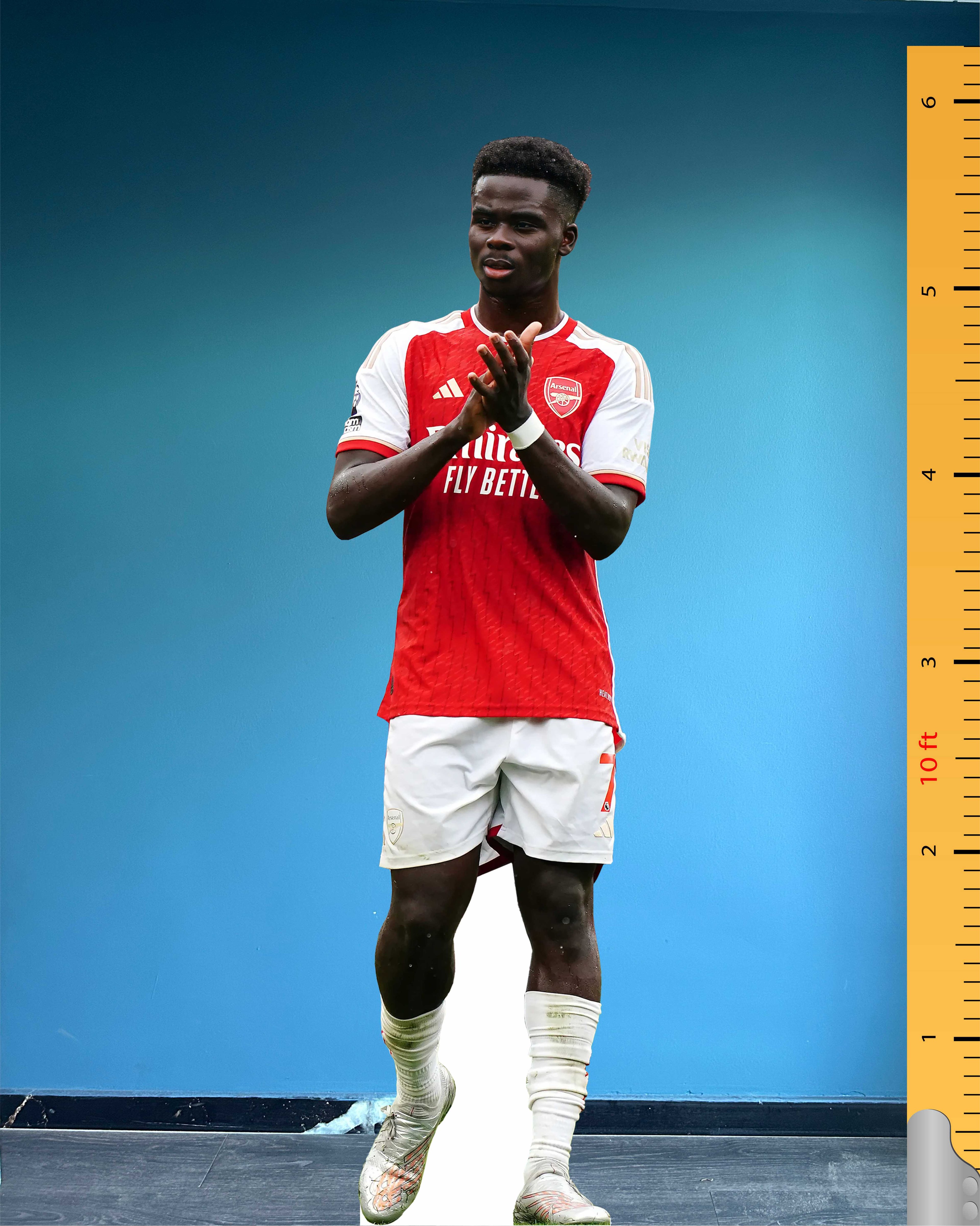 Bukayo Saka Cardboard Cutout Model Life Size Plastic Standee Arsenal Football Player