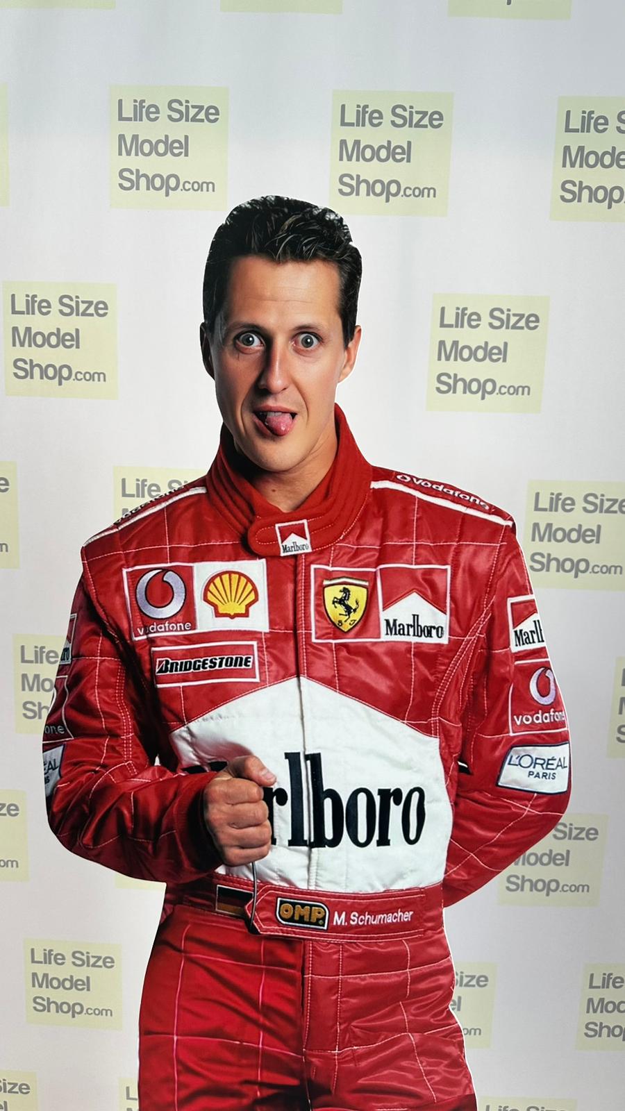Modelo de papelão recortado Michael Schumacher em tamanho real, piloto de corrida de F1