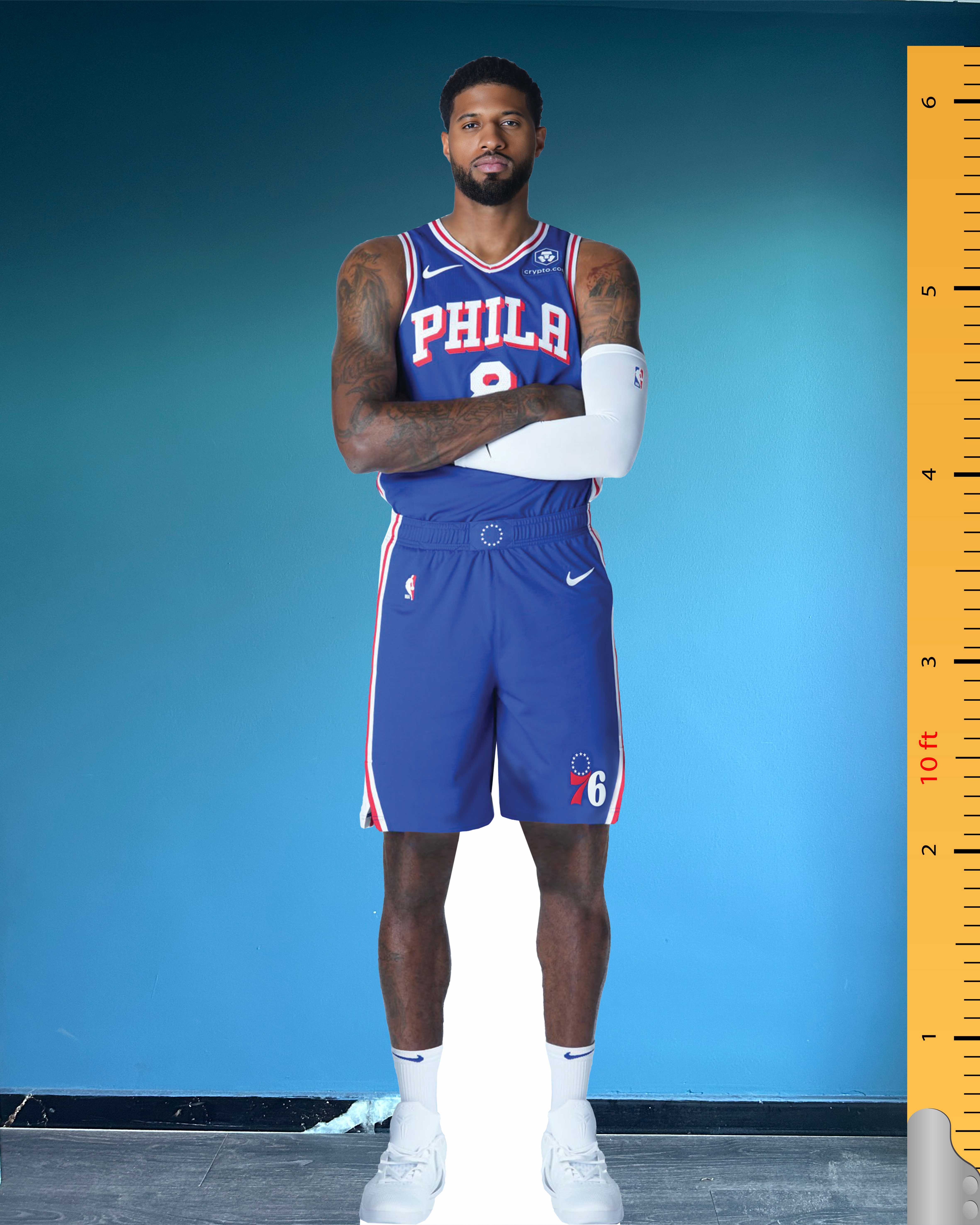 Paul George Life Size Cardboard Cutout Philadelphia 76ers Number 8 Celebrity Cutouts 