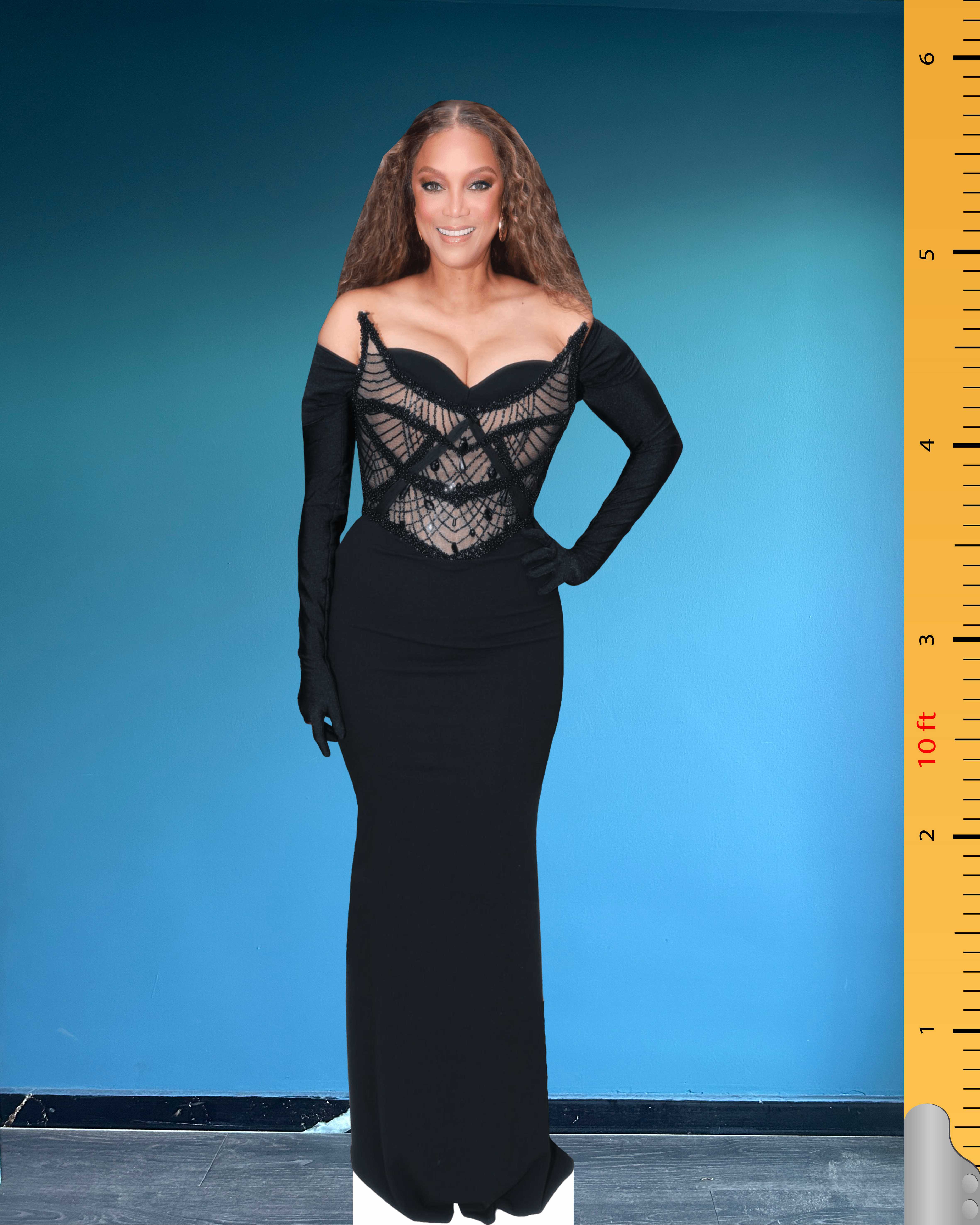💃 Tyra Banks Life-Size Cardboard Cutout – American Actress, Model & TV Icon Standee for Glamorous Displays