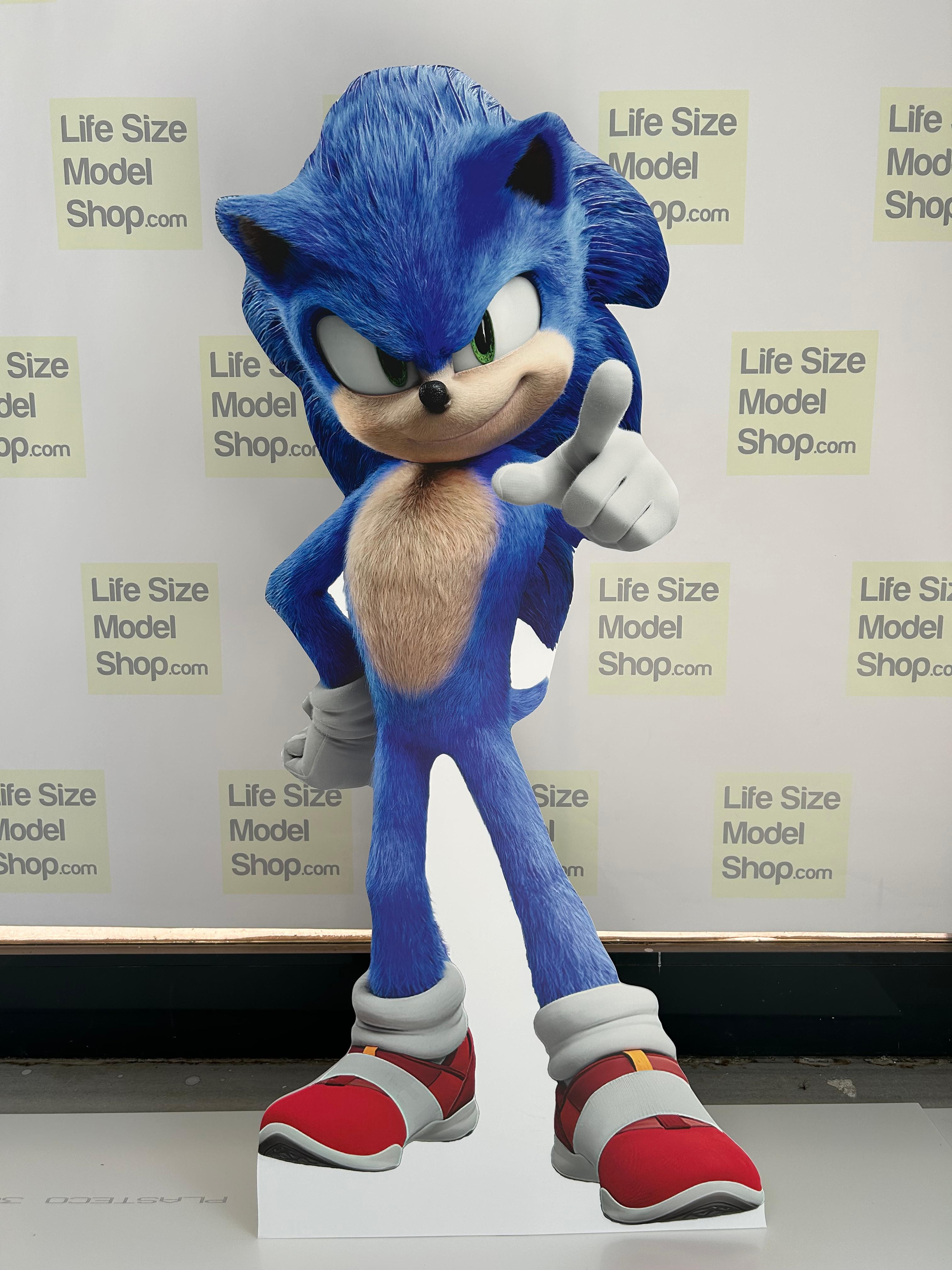 Modelo de recorte de papelão do Sonic, boneco do personagem Sonic the Hedgehog